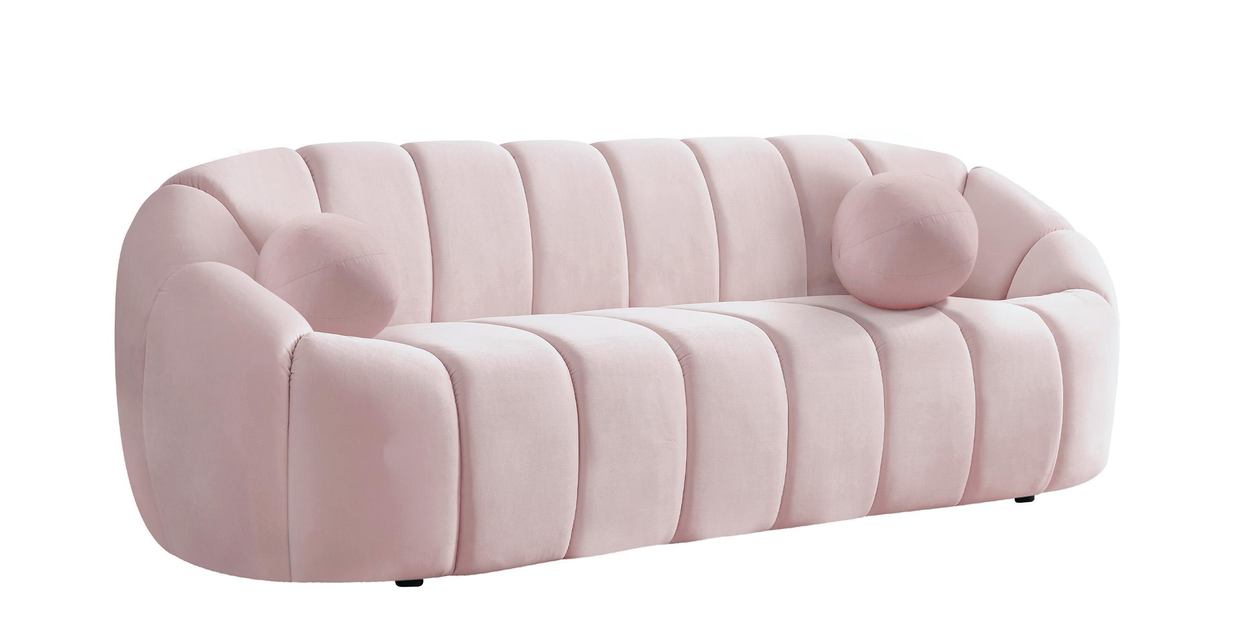 Contemporary, Modern Sofa ELIJAH 613Pink-S 613Pink-S in Pink Velvet