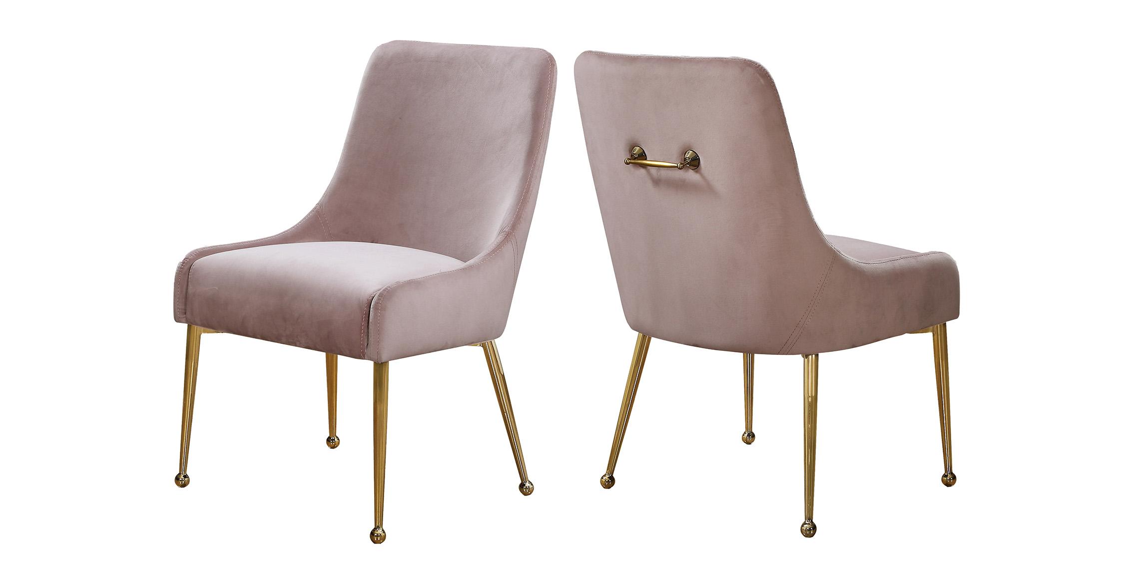 

    
Glam Pink Velvet Dining Chair Set 2Pcs OWEN 744Pink Meridian Contemporary
