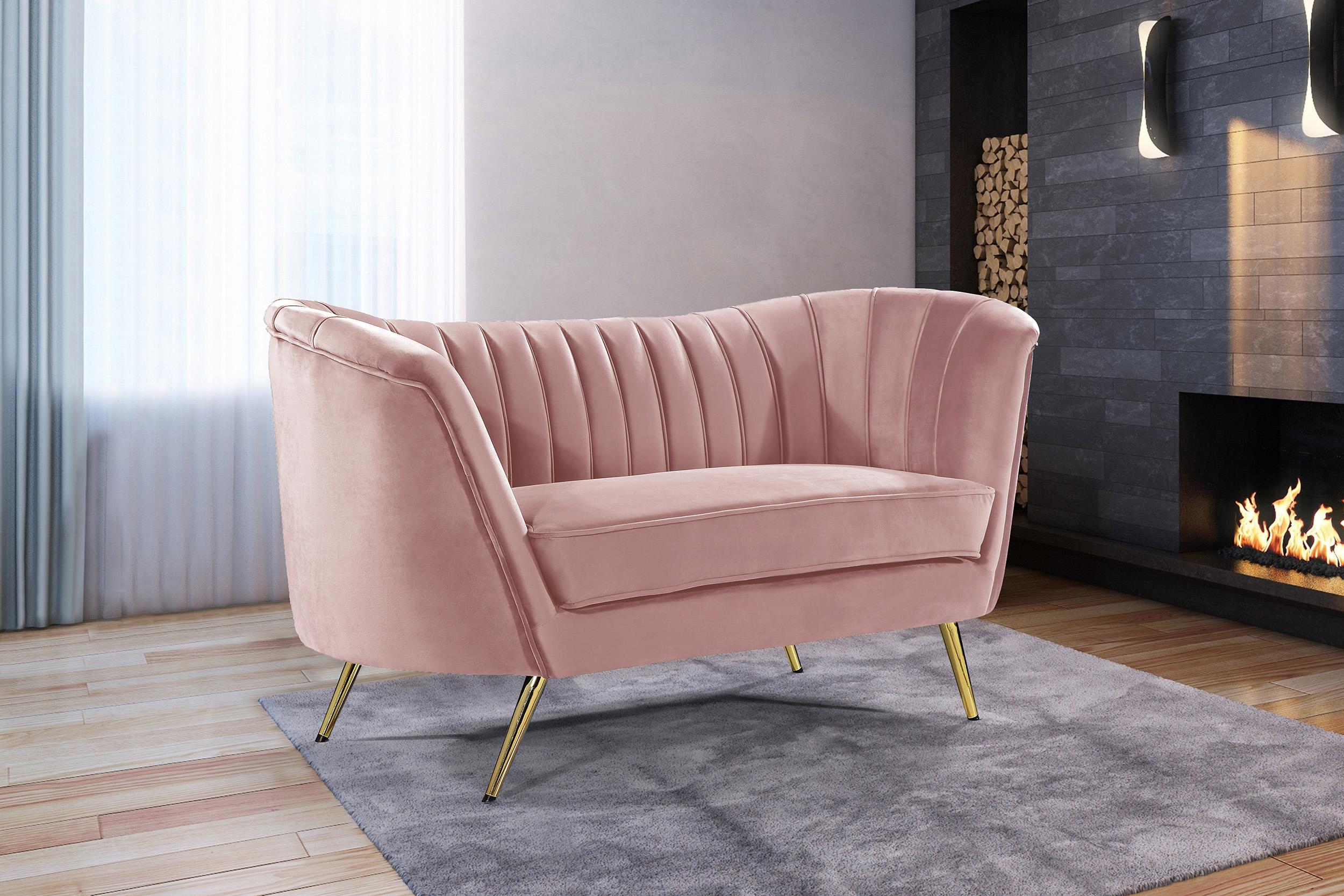 

    
Glam Pink Velvet Tufted Loveseat Margo 622Pink-L Meridian Modern Contemporary
