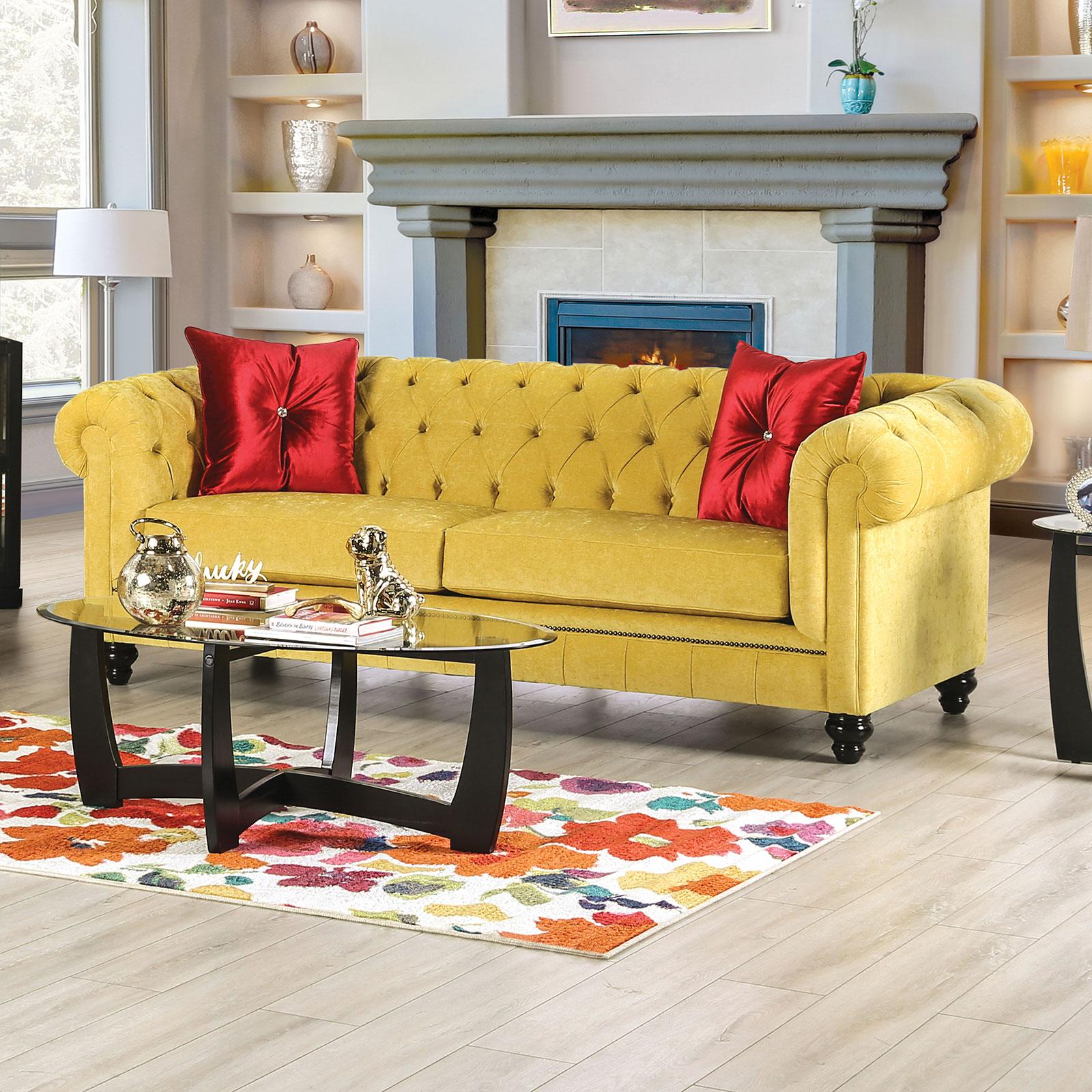 

    
Furniture of America SM2284-2PC Eliza Sofa and Loveseat Set Yellow/Red SM2284-2PC
