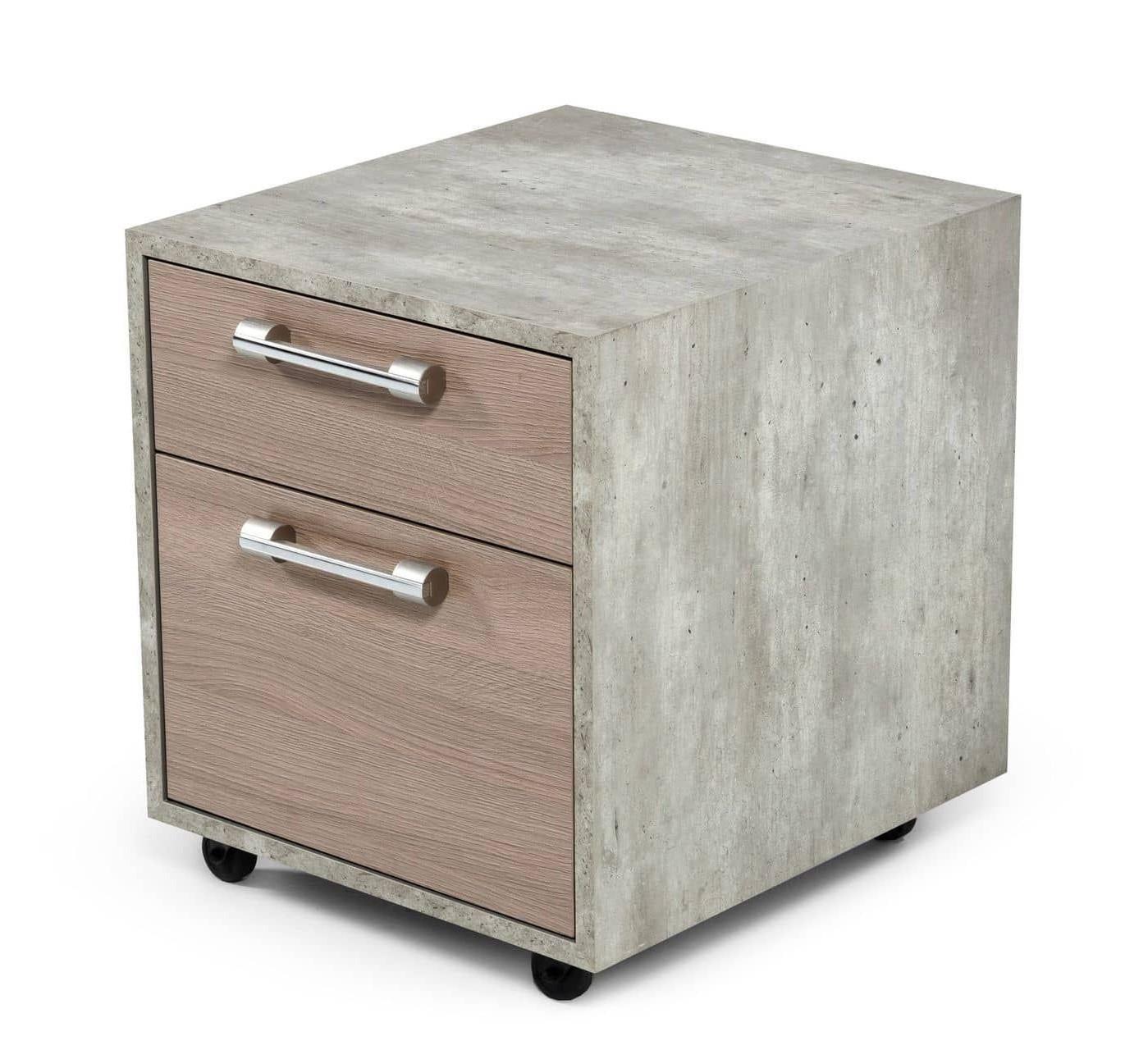 Modern File Cabinet Boston VGANBOSTON-FC-SMALL in Oak, Gray 