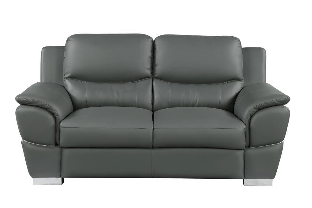 

        
Global United 4572 Sofa and Loveseat Set Gray Leather gel match 00083398858583
