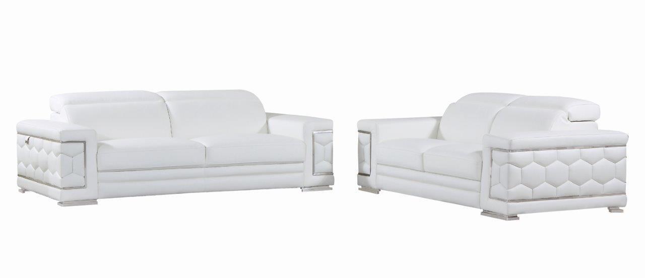

    
WHITE Genuine Italian Leather Sofa Set 2 Pcs Contemporary 692 Global United

