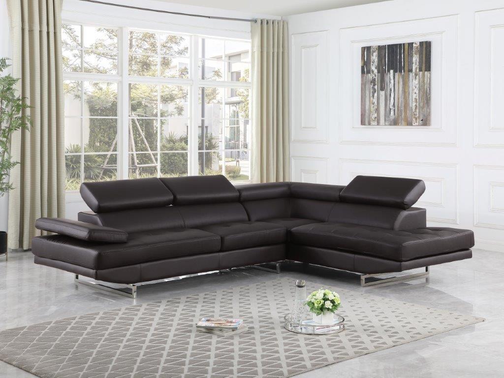 

    
BROWN Faux Leather Air Sectional RAF Contemporary Global United 8136-SEC
