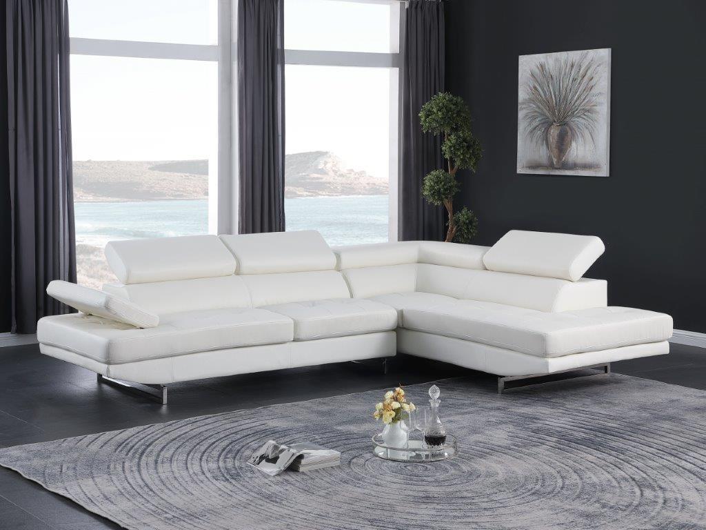 

    
WHITE Faux Leather Air Sectional RAF Contemporary Global United 8136-SEC
