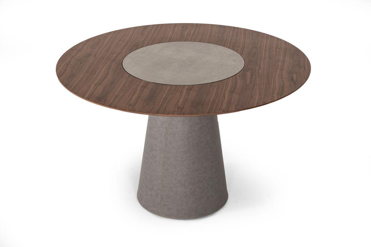 

    
Modern Round Walnut Dining Table w/ Lazy Susan by VIG Modrest Alanna
