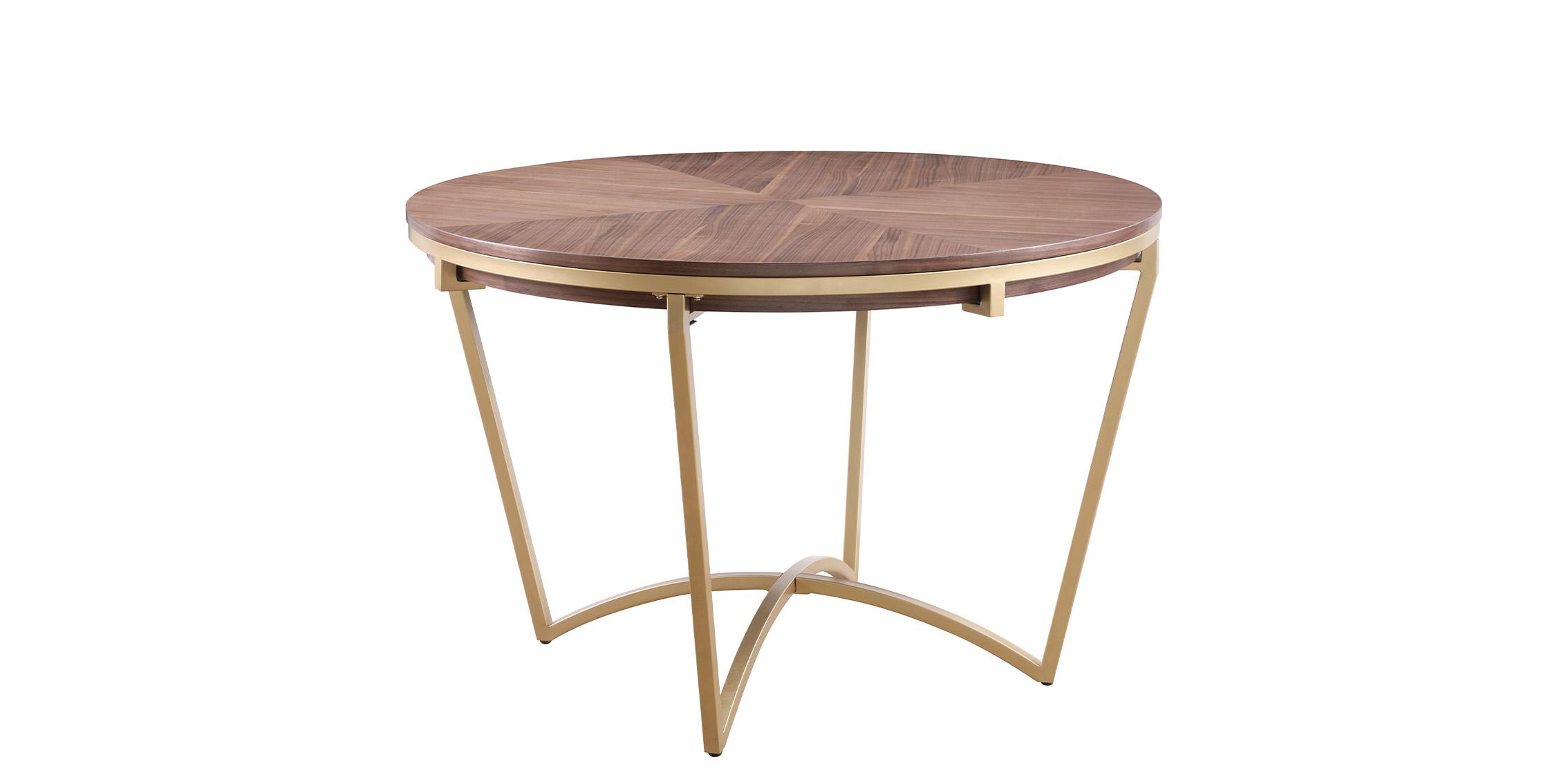 Contemporary, Modern Dining Table ELEANOR 932-T 932-T in Walnut, Gold 