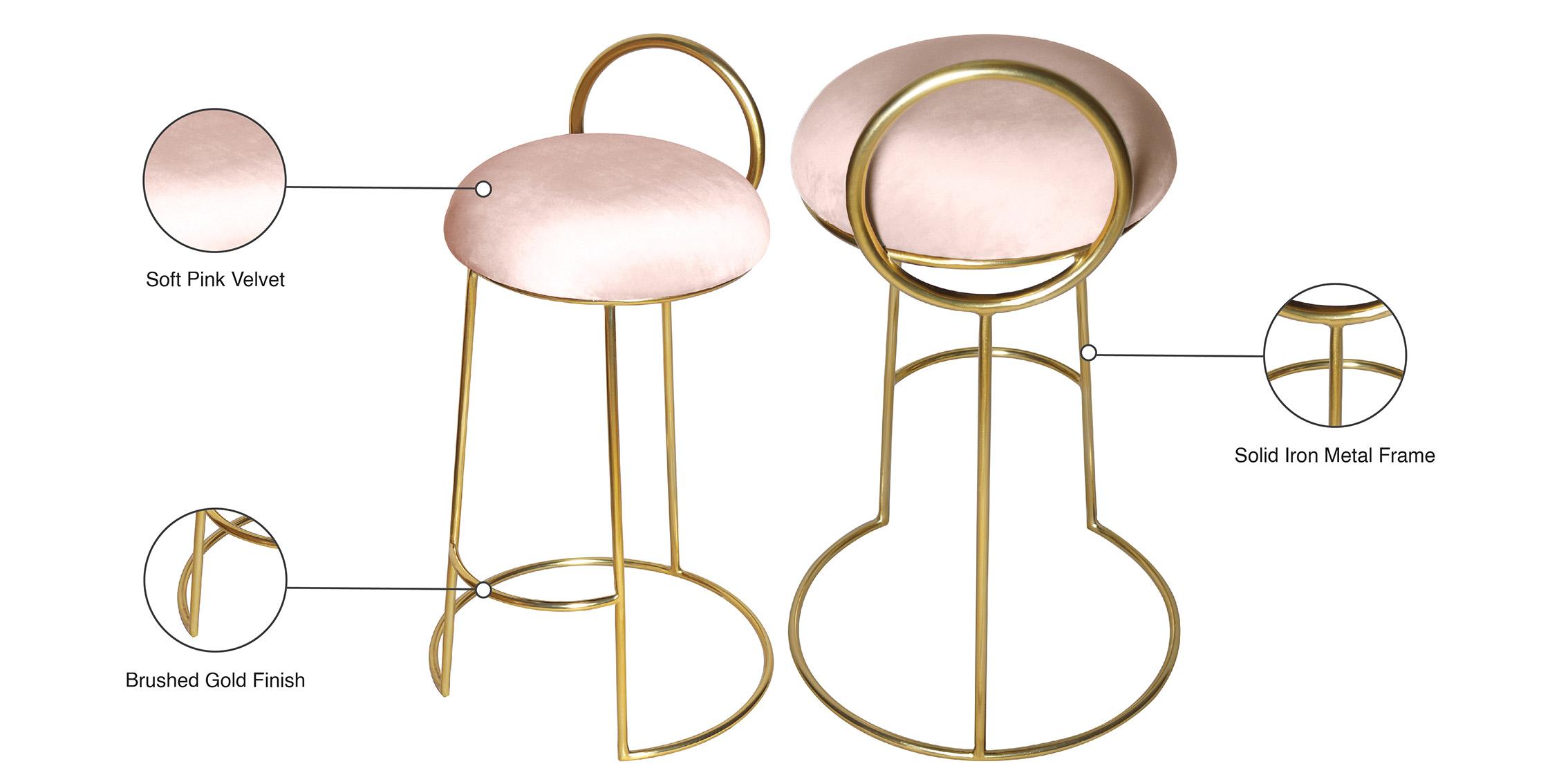 

        
Meridian Furniture RING 951Pink-C Counter Stool Set Pink/Gold Velvet 753359809618
