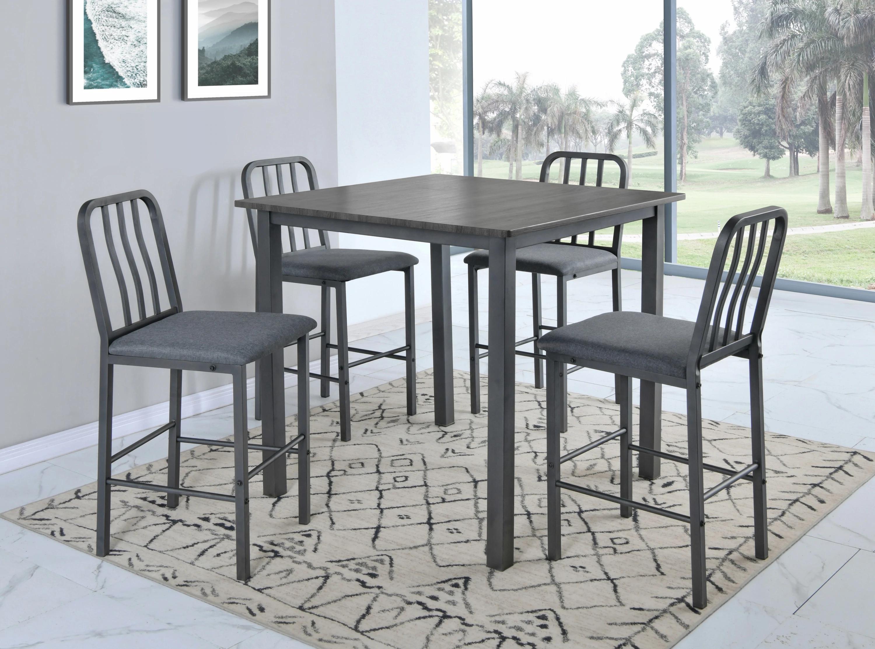 

    
Gray Counter Dining Set by Crown Mark Renzo 1773SET-5pcs
