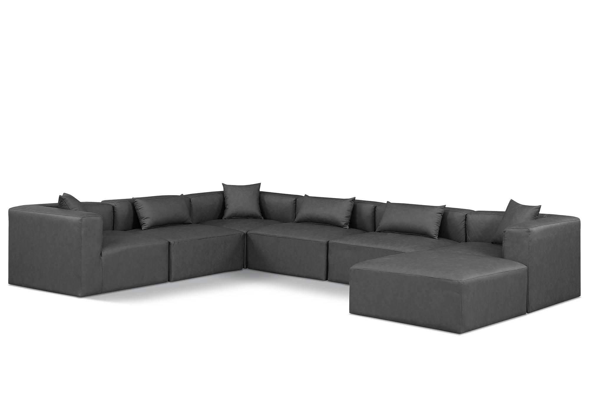 

    
Gray Faux Leather Modular Sectional CUBE 668Grey-Sec7A Meridian Contemporary

