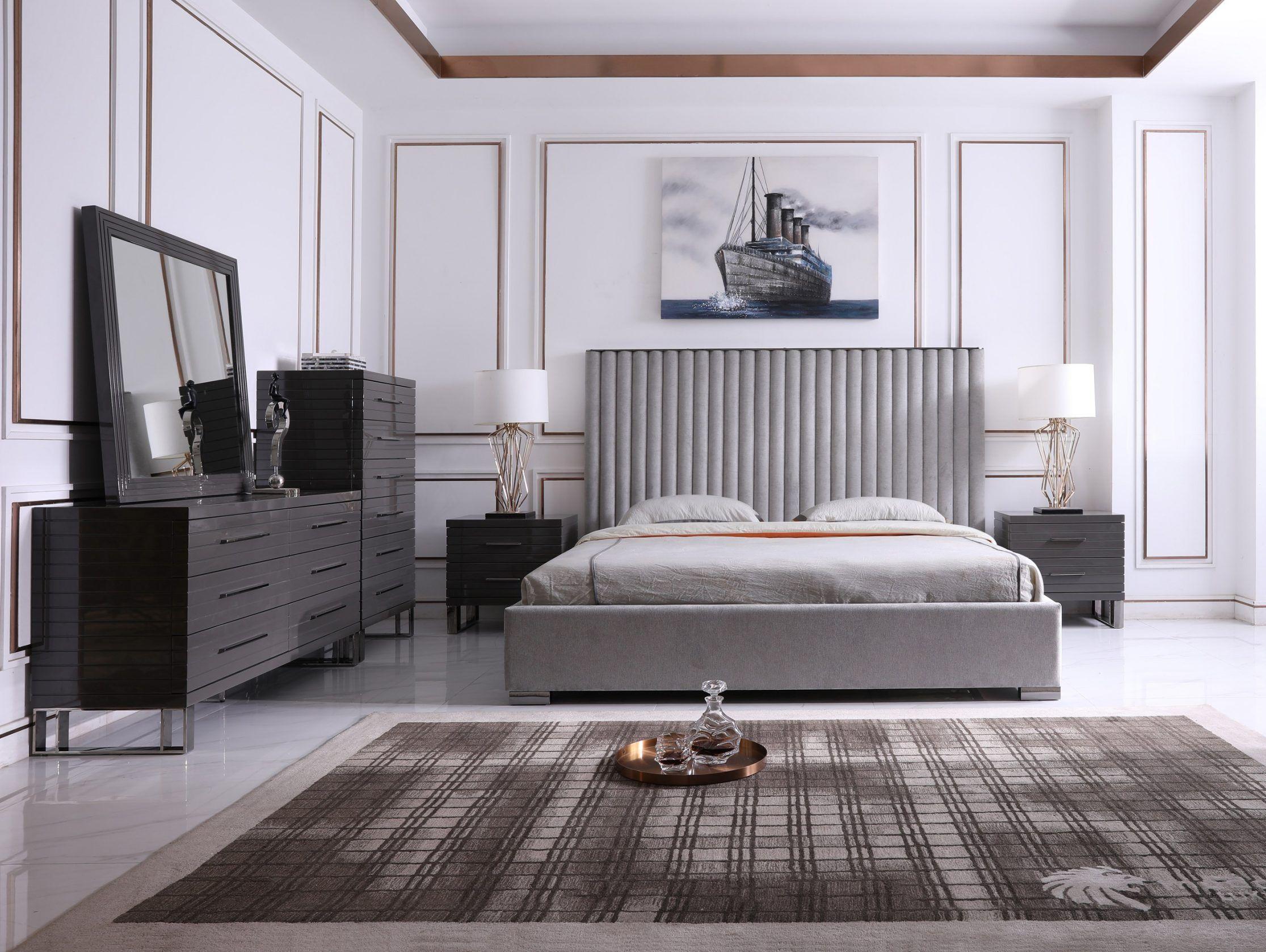 

    
Gray Linen King Platform Bedroom Set 6Pcs by VIG Modrest Splendor
