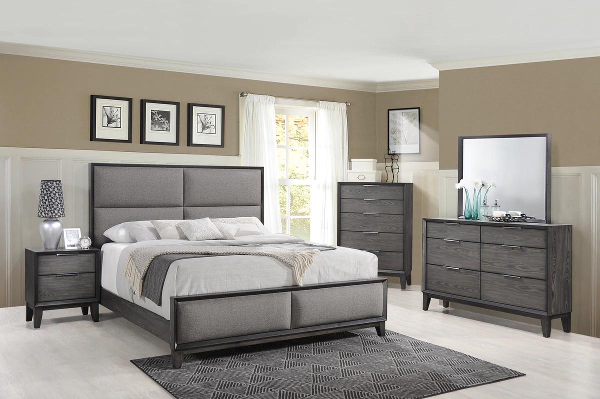 

    
Gray Panel Bedroom Set by Crown Mark Florian B6570-CK-Bed-5pcs
