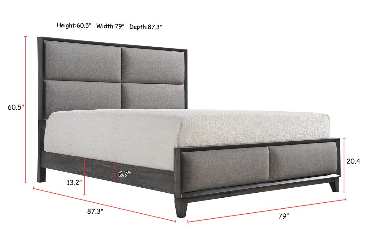 

    
Crown Mark Florian Panel Bedroom Set Gray B6570-K-Bed-5pcs
