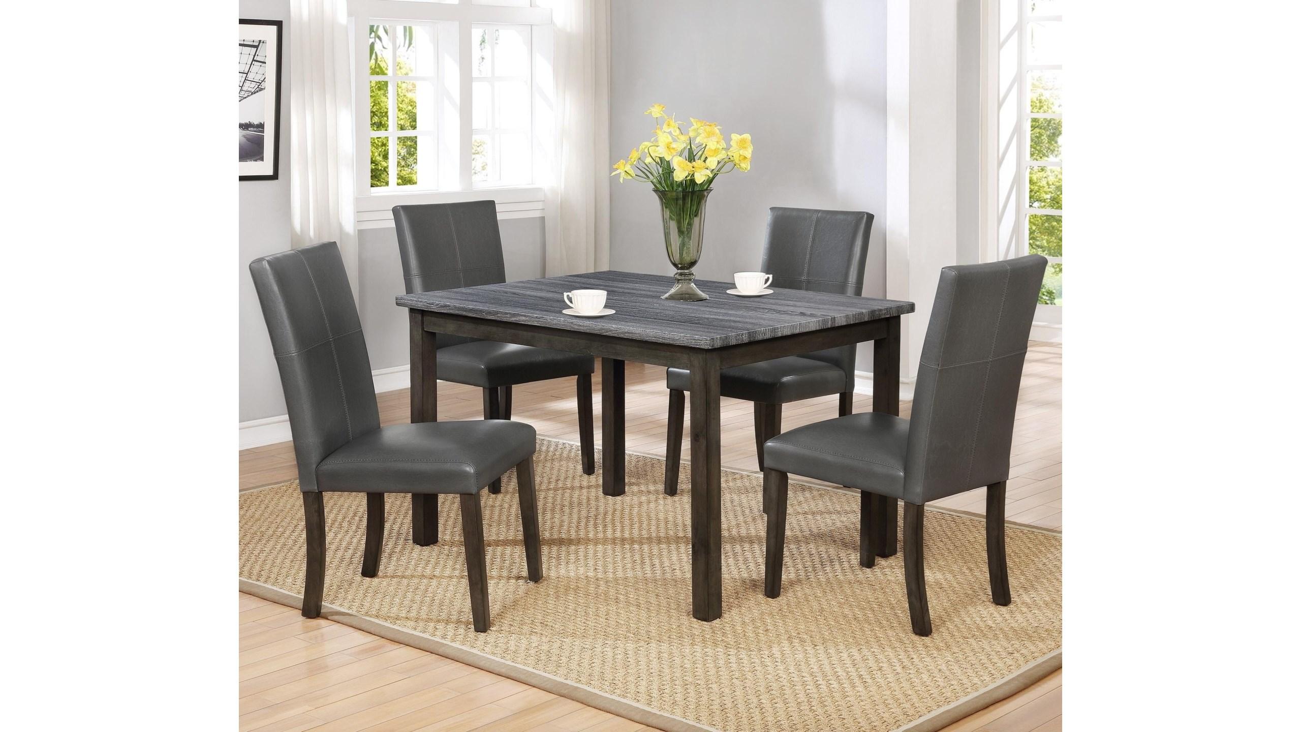 

    
Crown Mark Pompei Dining Chair Set Dark Gray/Brown 2377GY-S-2pcs
