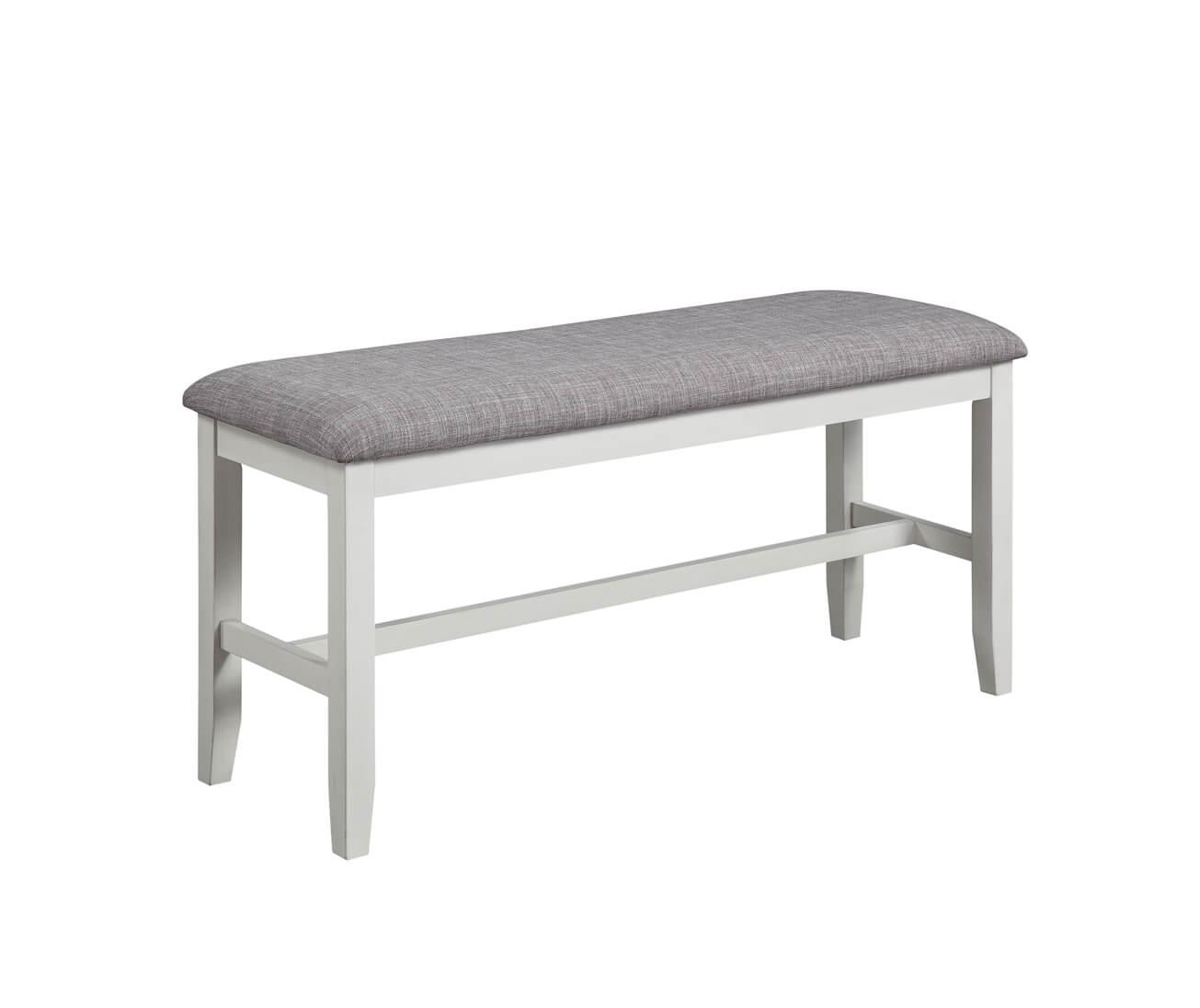 Traditional, Cottage Counter Height Bench Buford 2773CG-BENCH in White, Gray Linen