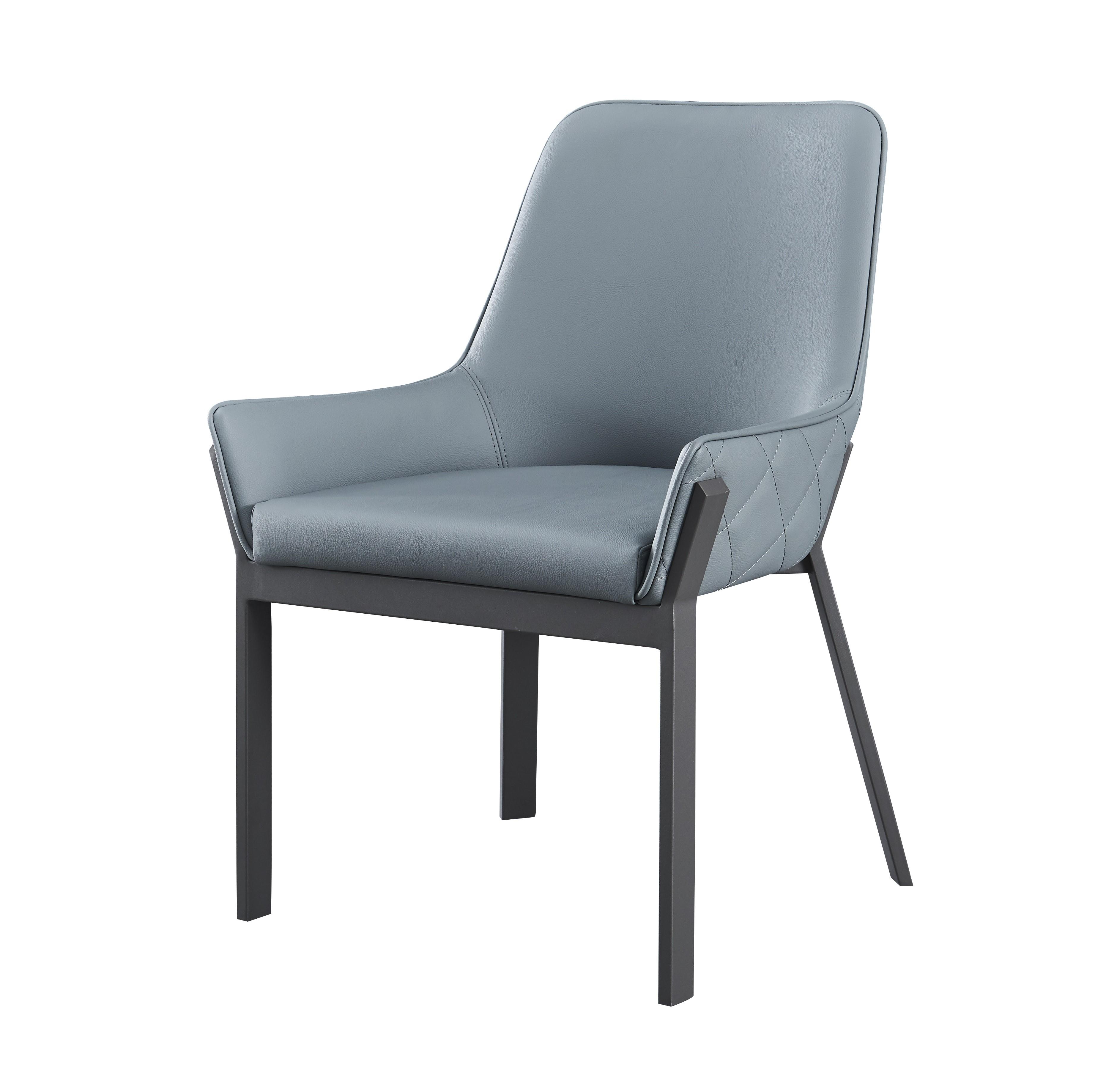

    
Grayish Blue Leather & Metal Legs Chairs Set by J&M Furniture Venice 17797-LG
