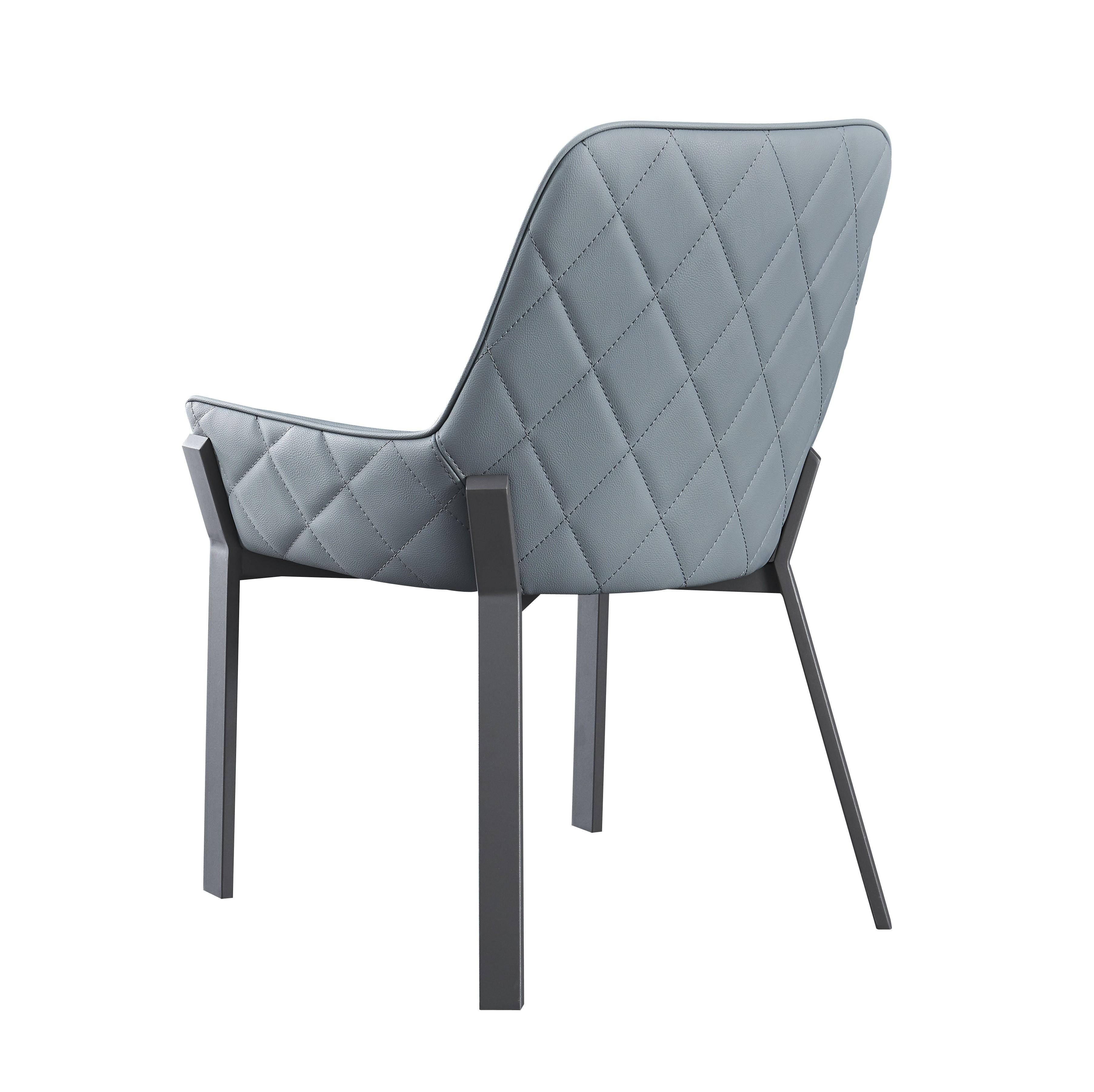 

    
Grayish Blue Leather & Metal Legs Chairs Set by J&M Furniture Venice 17797-LG
