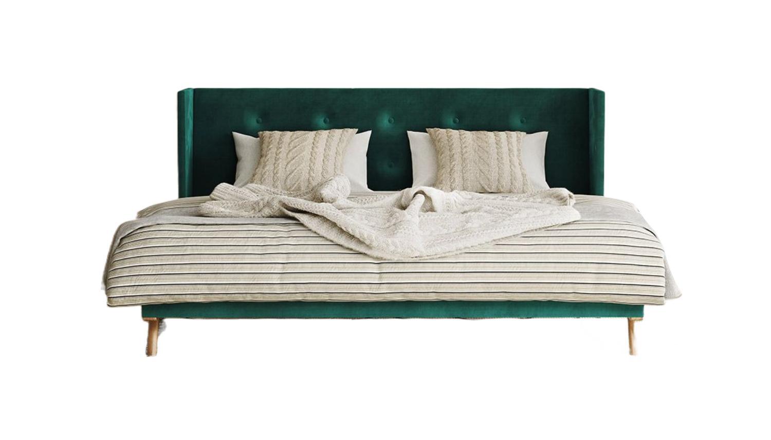 

    
Green Fabric & Brown Queen Panel Bedroom Set 3Pcs by VIG Nova Domus Durango
