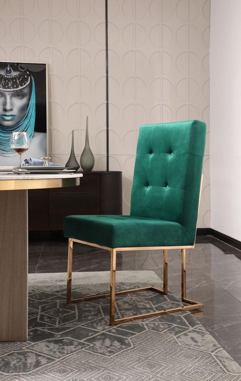 

    
 Order  Green Fabric & Rosegold Steel Dining Chair Set by VIG Modrest Legend
