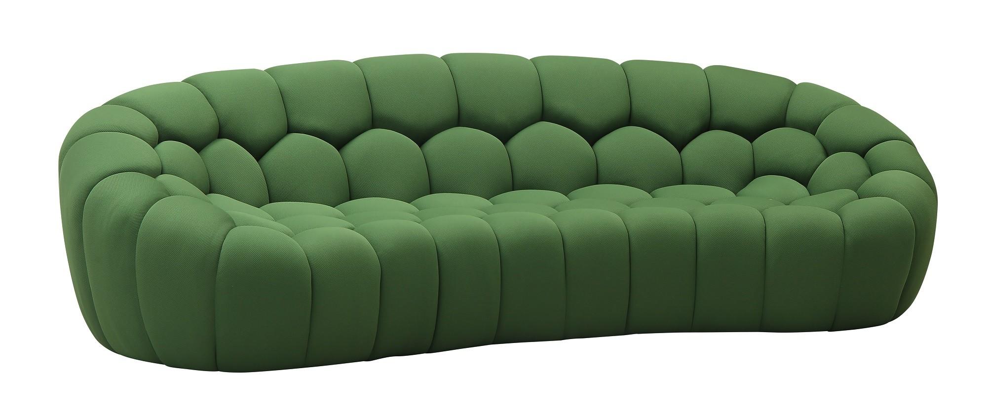 

    
Green Fabric Rounded Shape Sofa Contemporary J&M Fantasy
