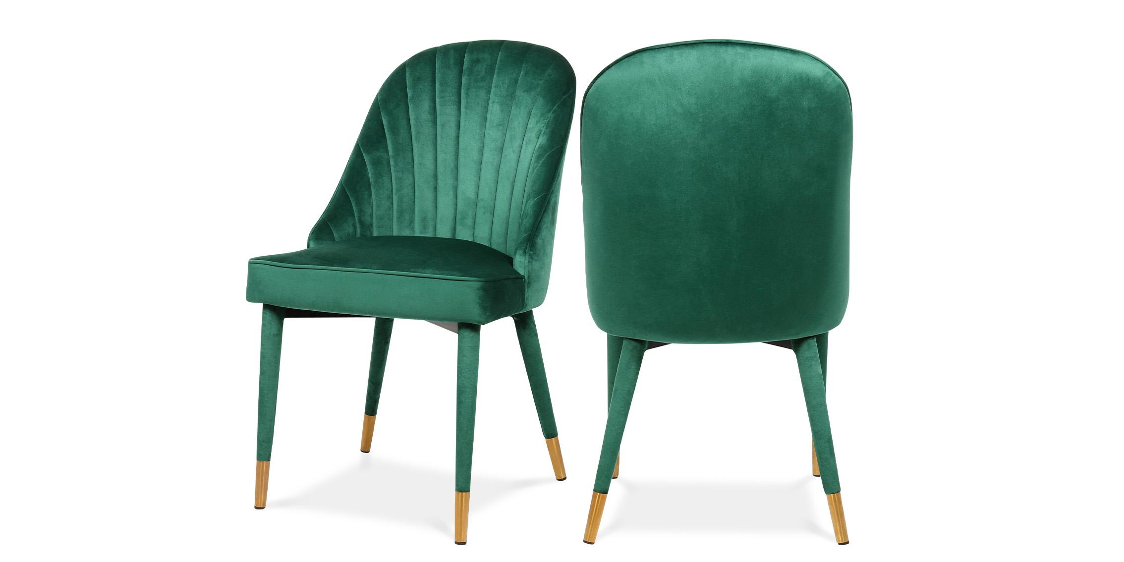 Contemporary, Modern Dining Chair Set BELLE 811Green-C 811Green-C in Green Velvet