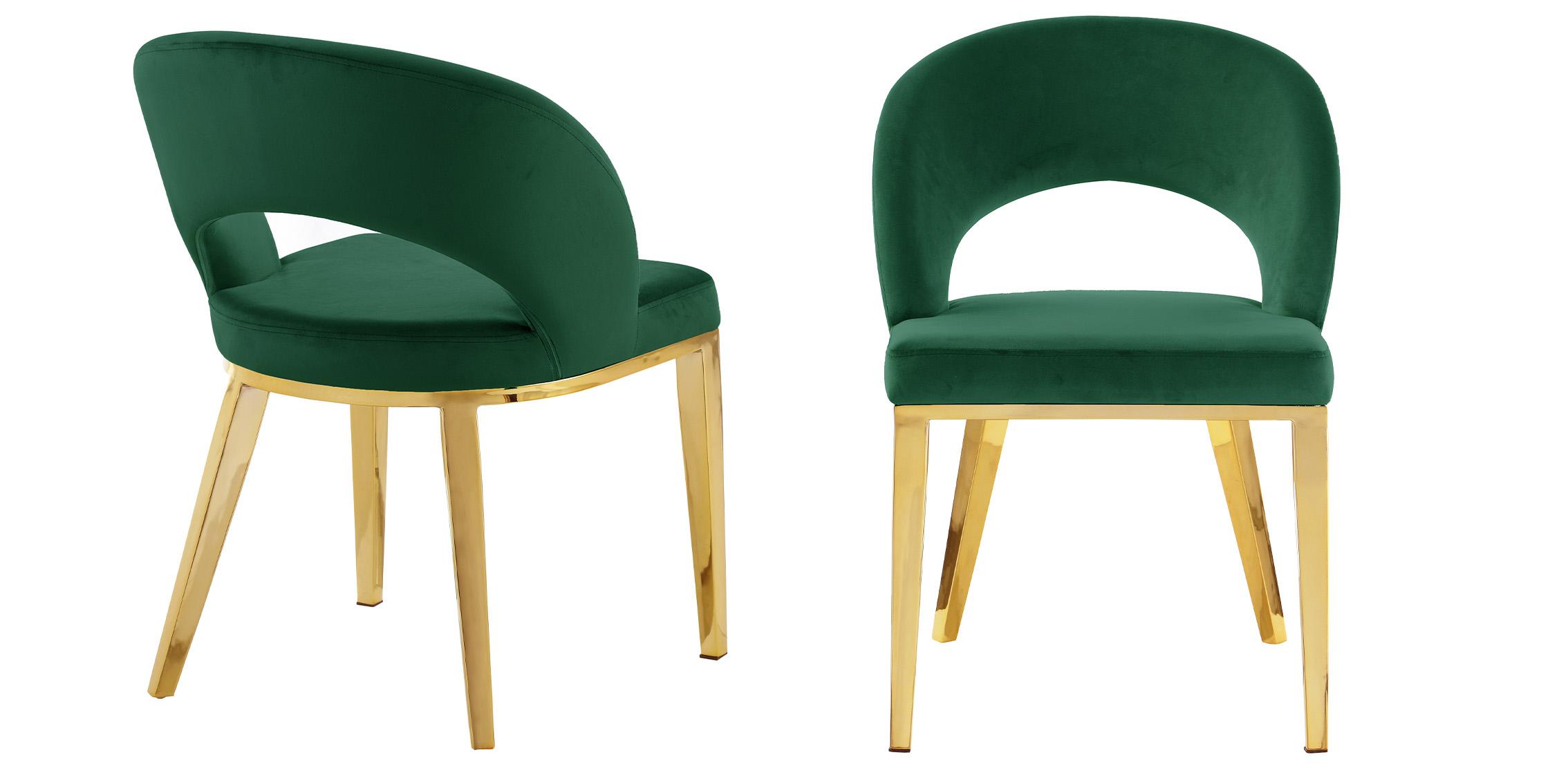 

        
Meridian Furniture ROBERTO 765Green Dining Chair Set Green/Gold Velvet 704831403848
