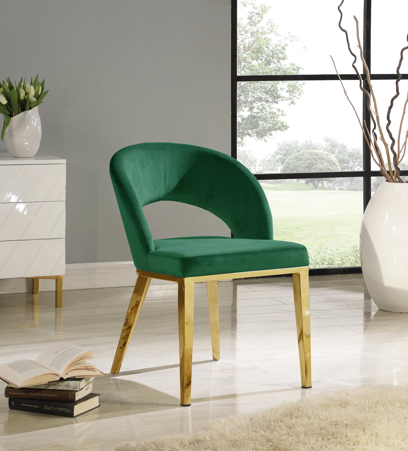 

    
Green Velvet Dining Chair Set 2Pcs ROBERTO 765Green Meridian Contemporary Modern
