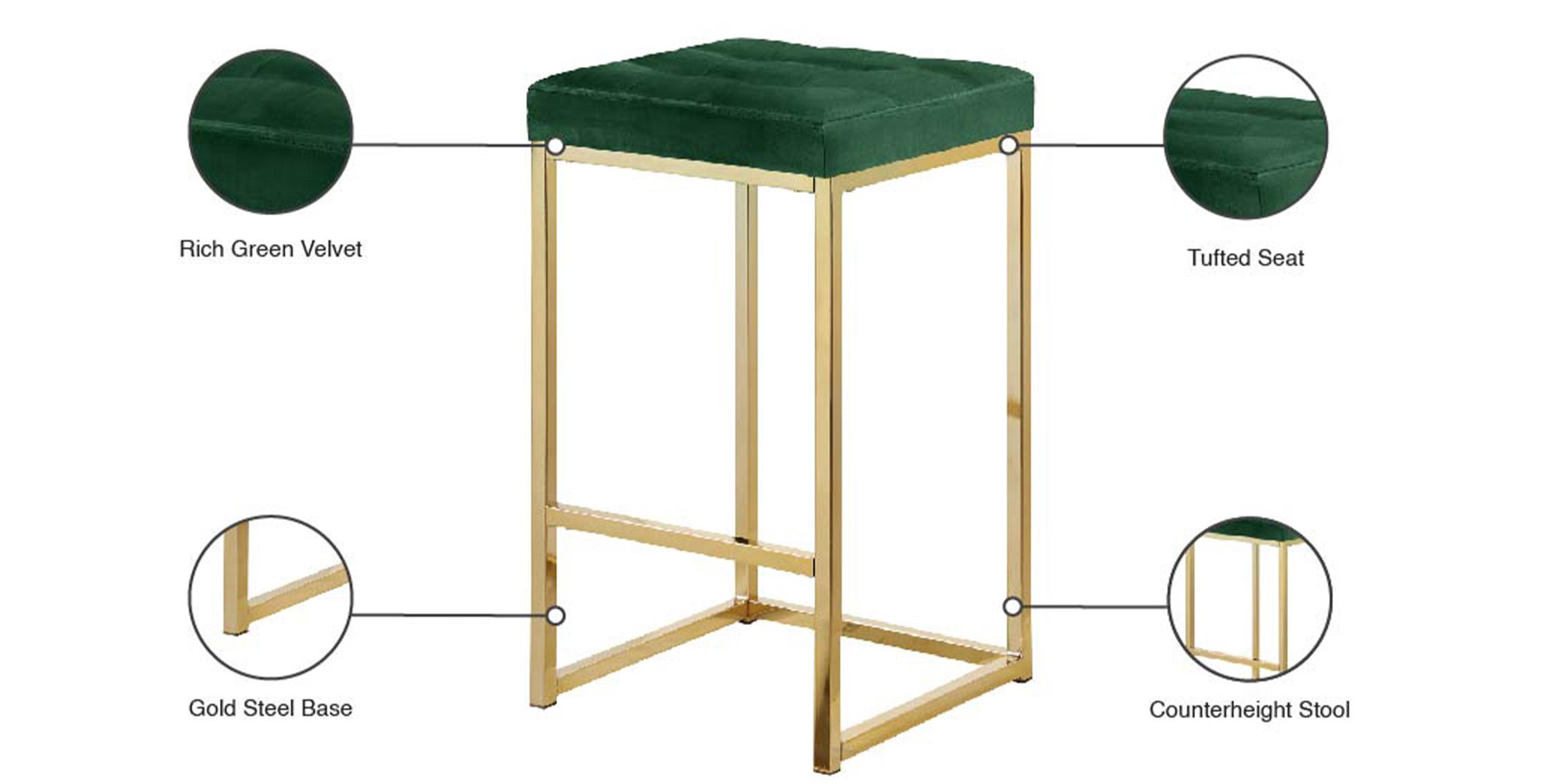 

        
Meridian Furniture NICOLA 906Green Counter Stool Set Green/Gold Velvet 704831406061
