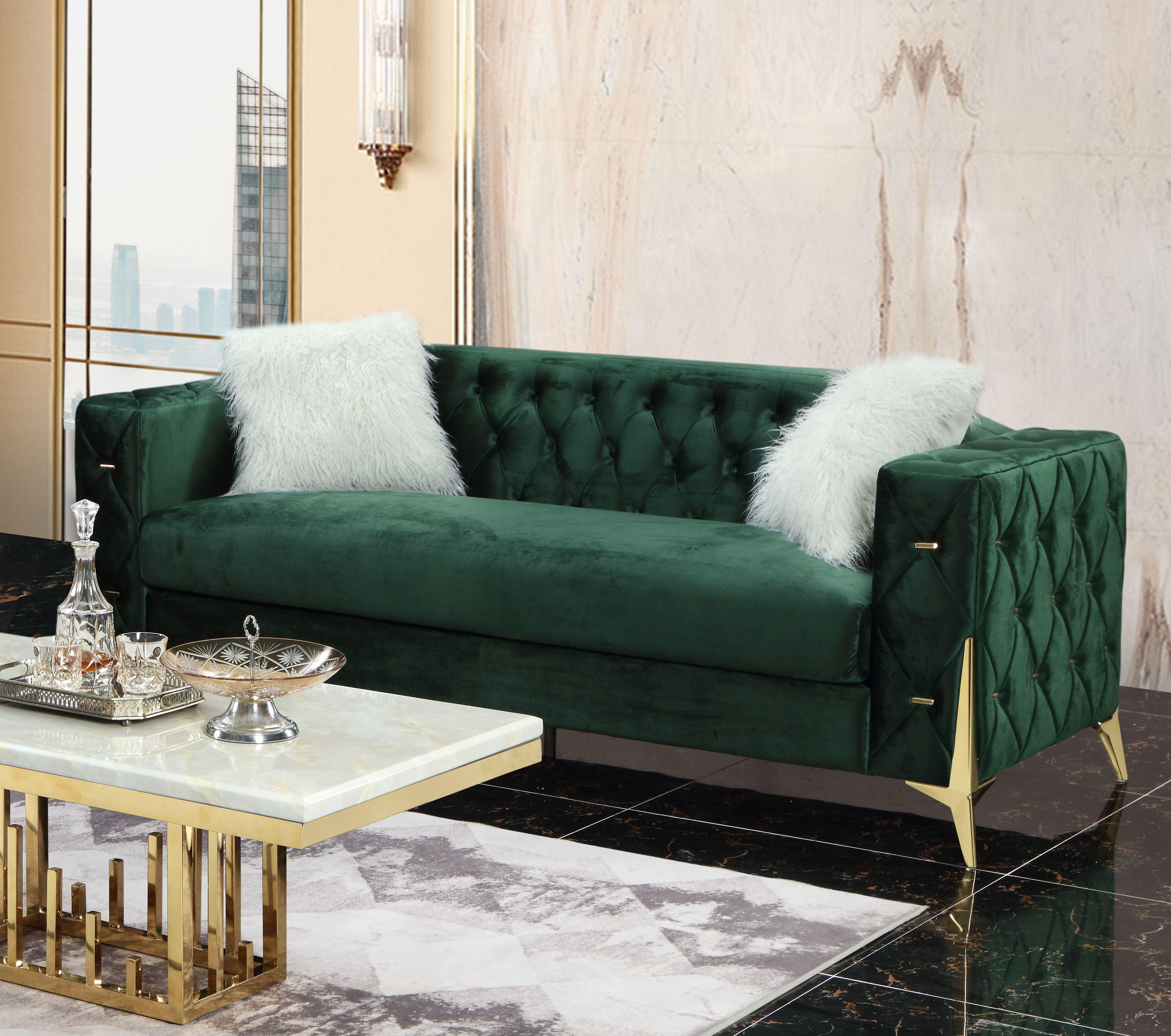 

    
Cosmos Furniture Emerald Sofa and Loveseat Set Green/Gold Emerald-Set-2
