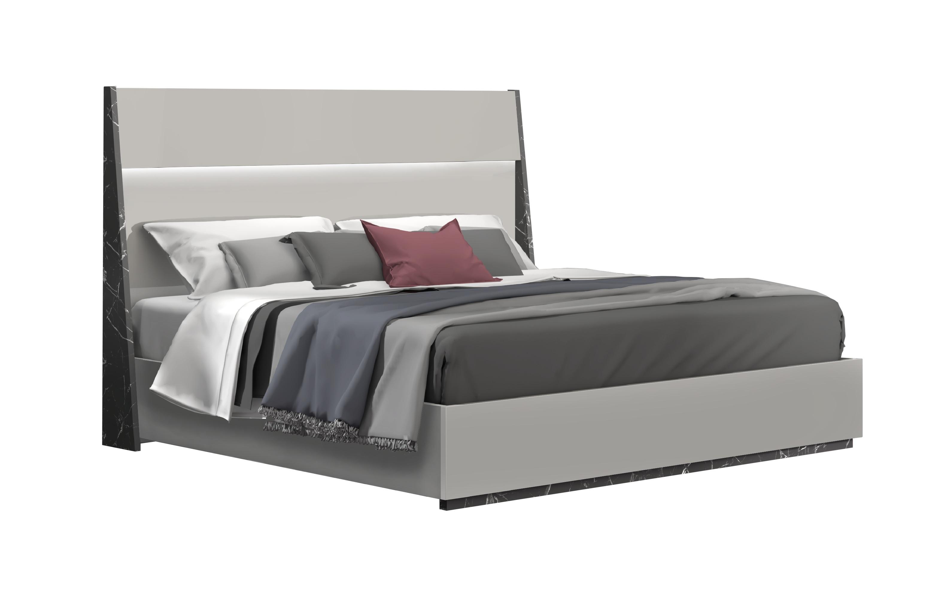 Contemporary, Modern Platform Bed Stoneage 17455-K in Gray, Black 