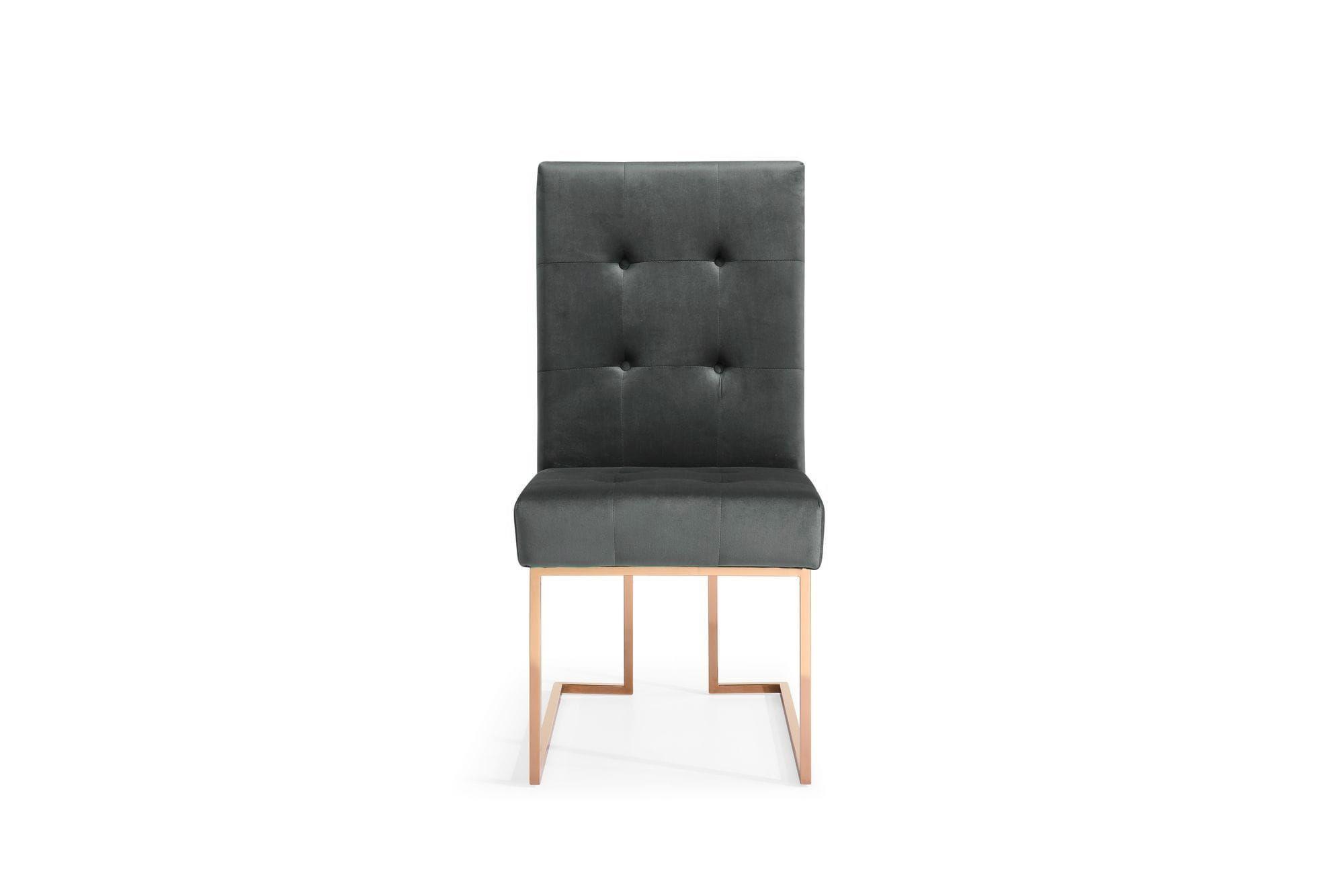 

    
Grey Fabric & Gold Steel Dining Chair Set by VIG Modrest Legend
