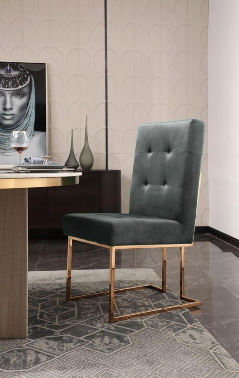 

    
 Order  Grey Fabric & Gold Steel Dining Chair Set by VIG Modrest Legend
