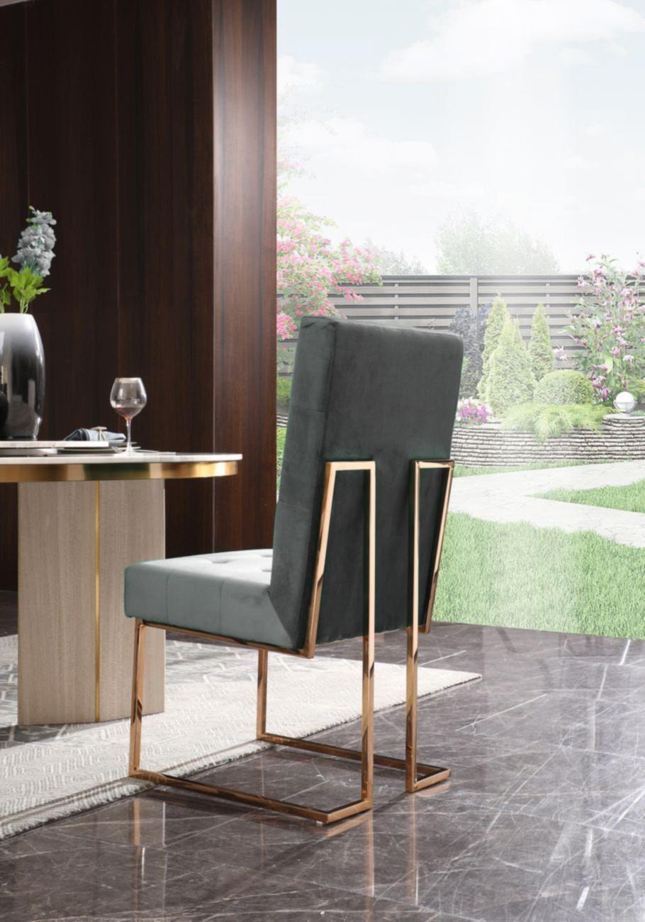 

    
 Shop  Grey Fabric & Gold Steel Dining Chair Set by VIG Modrest Legend
