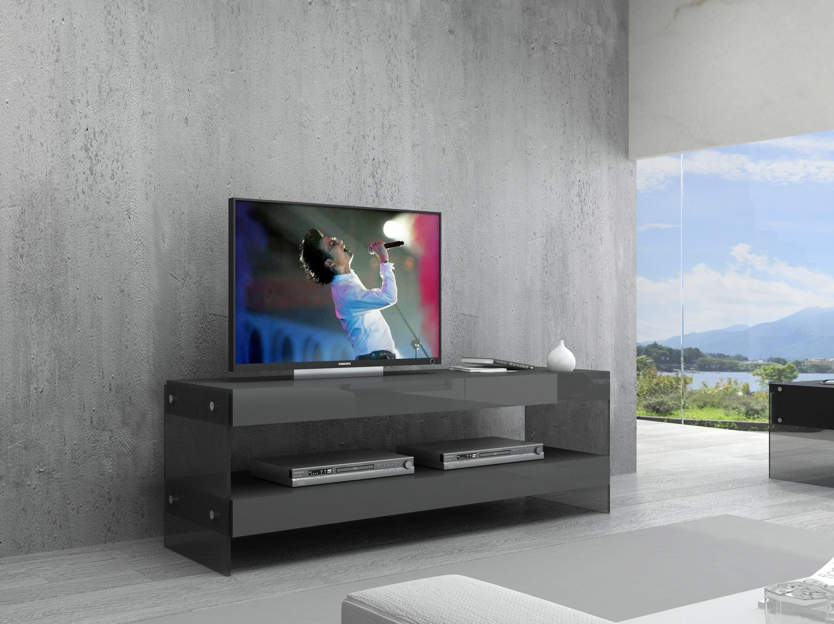 

    
Grey Finish Mini TV Base in High Gloss Modern J&M Cloud
