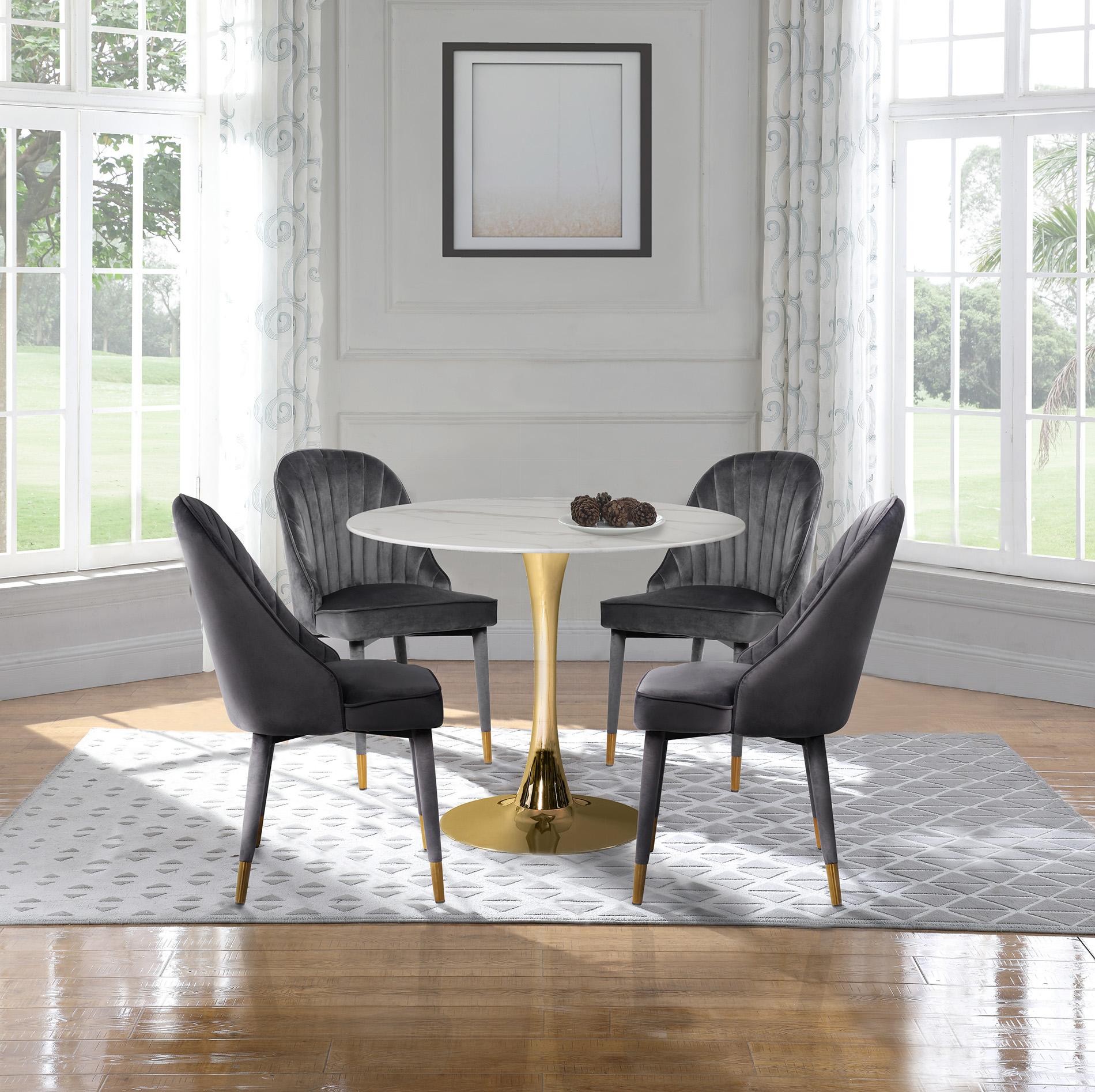 

        
Meridian Furniture BELLE 811Grey-C Dining Chair Set Gray Velvet 094308257075

