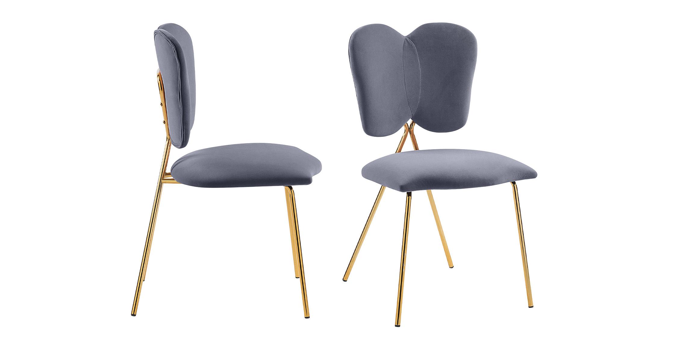 

    
Grey Velvet & Gold Iron Dining Chair Set 2Pcs ANGEL 780Grey-C Meridian Modern
