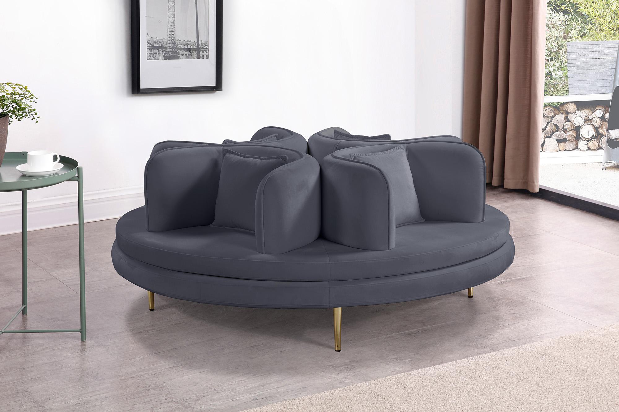 

        
Meridian Furniture CIRCLET 627Grey Round Sofa Settee Gray Velvet 753359804590
