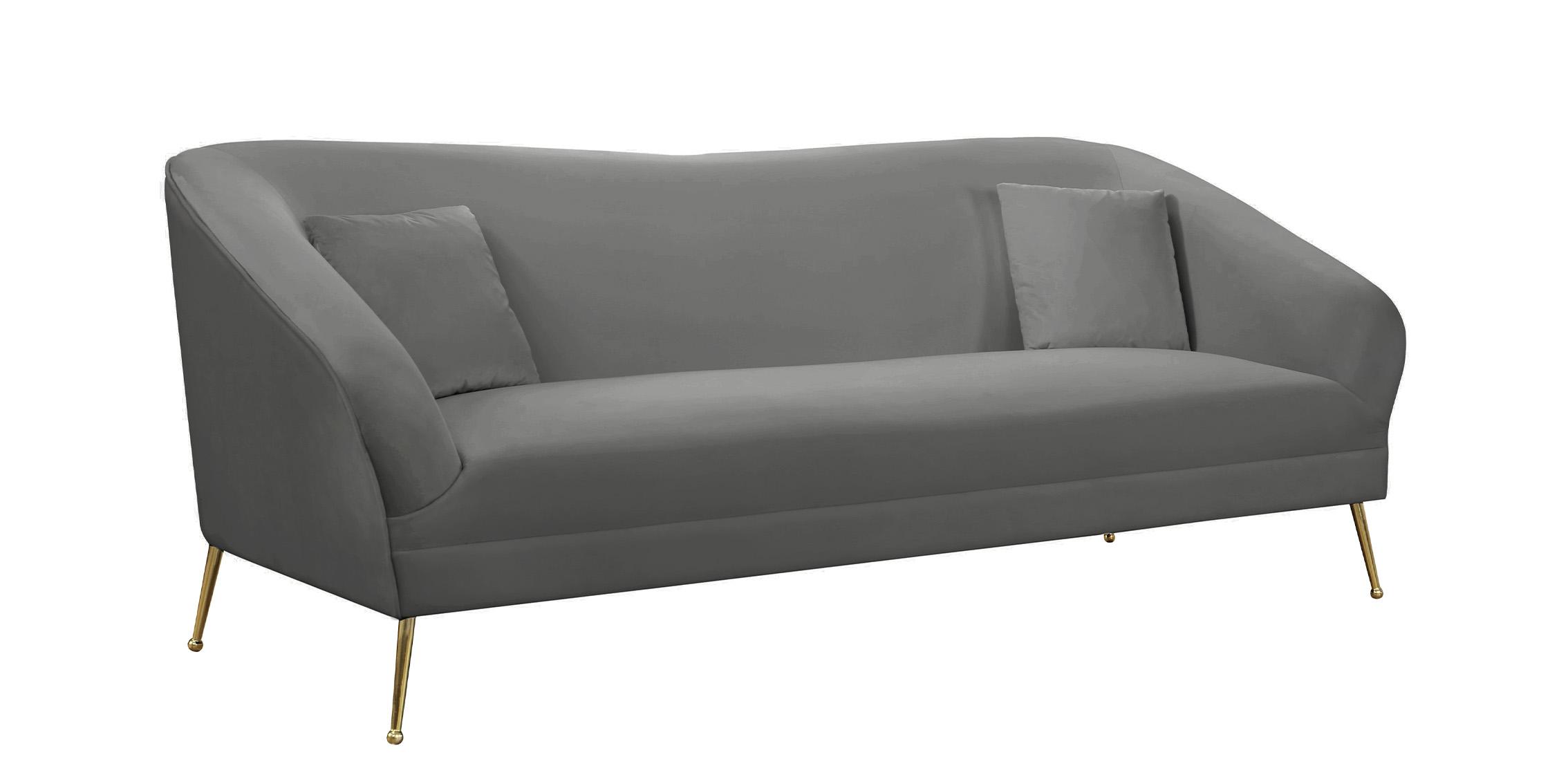 Contemporary, Modern Sofa HERMOSA 658Grey-S 658Grey-S in Gray Velvet