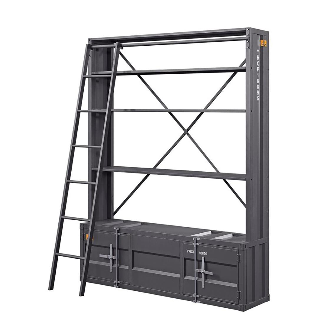 

    
Home Office Bookshelf & Ladder Cargo Gunmetal 39887 Acme Industrial Contemporary
