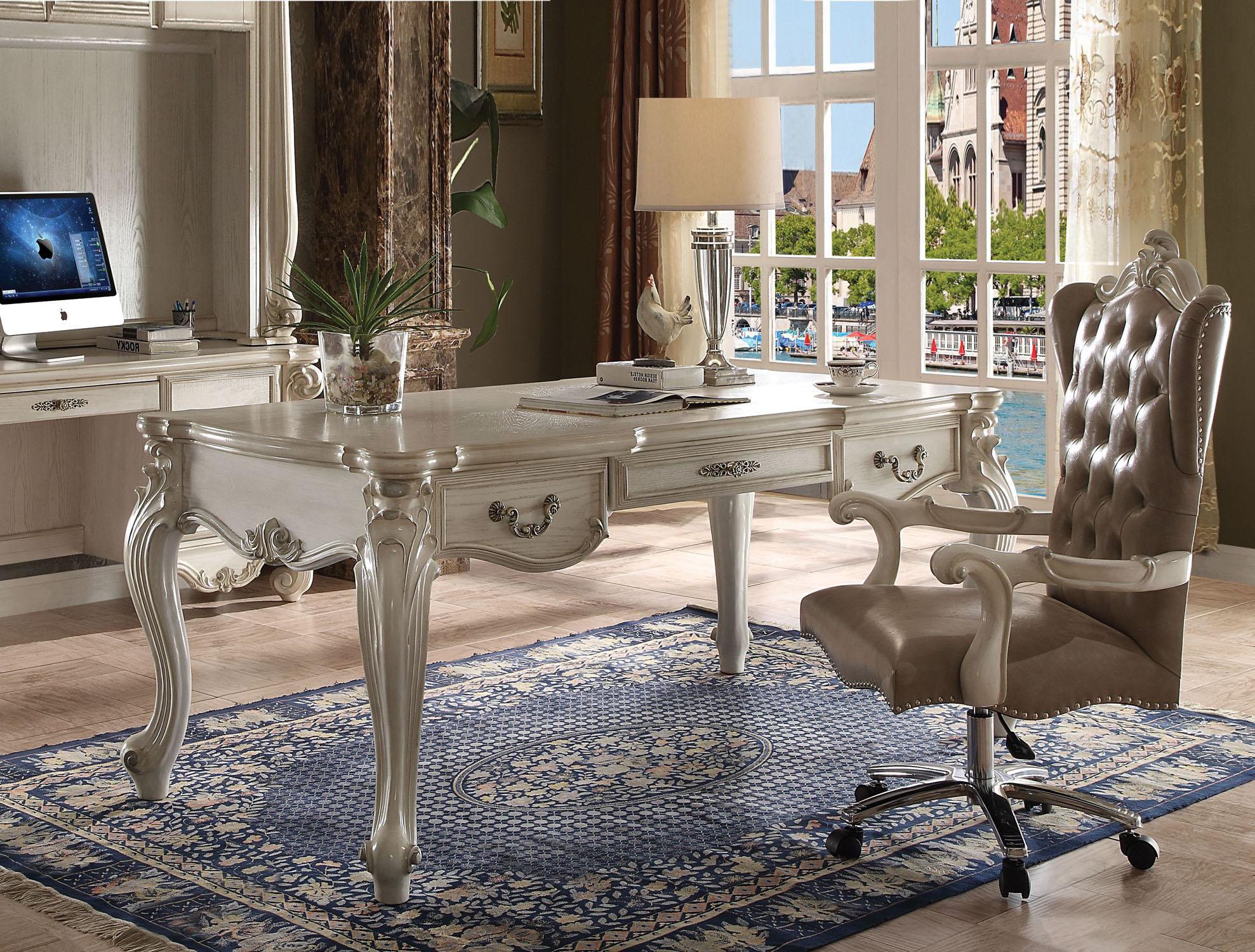 Classic, Traditional Writing Desk Versailles Versailles 92275 in Antique White, Bone 