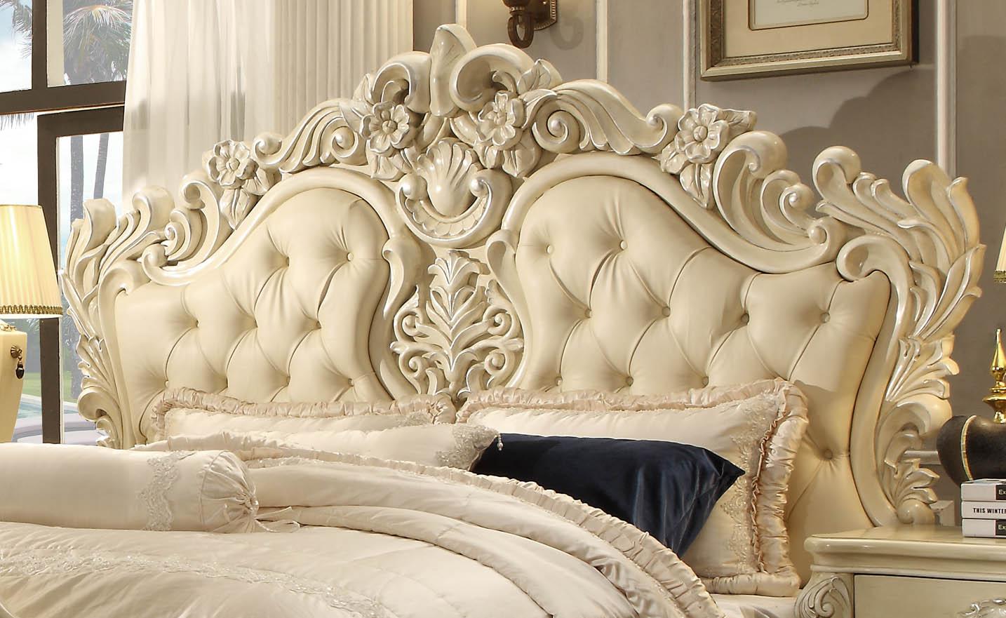 

    
Luxury Pearl Cream CAL King Bed Carved Wood Traditional Homey Design HD-5800
