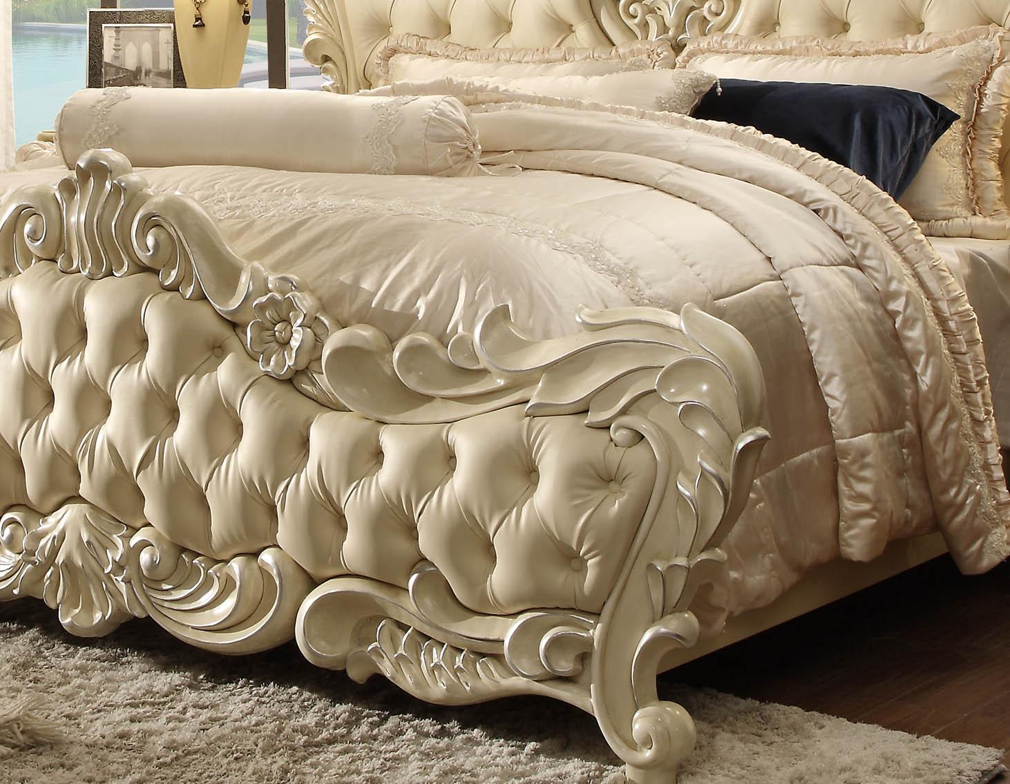 

                    
Homey Design Furniture HD-5800 Panel Bedroom Set Pearl/Cream Leather Purchase 
