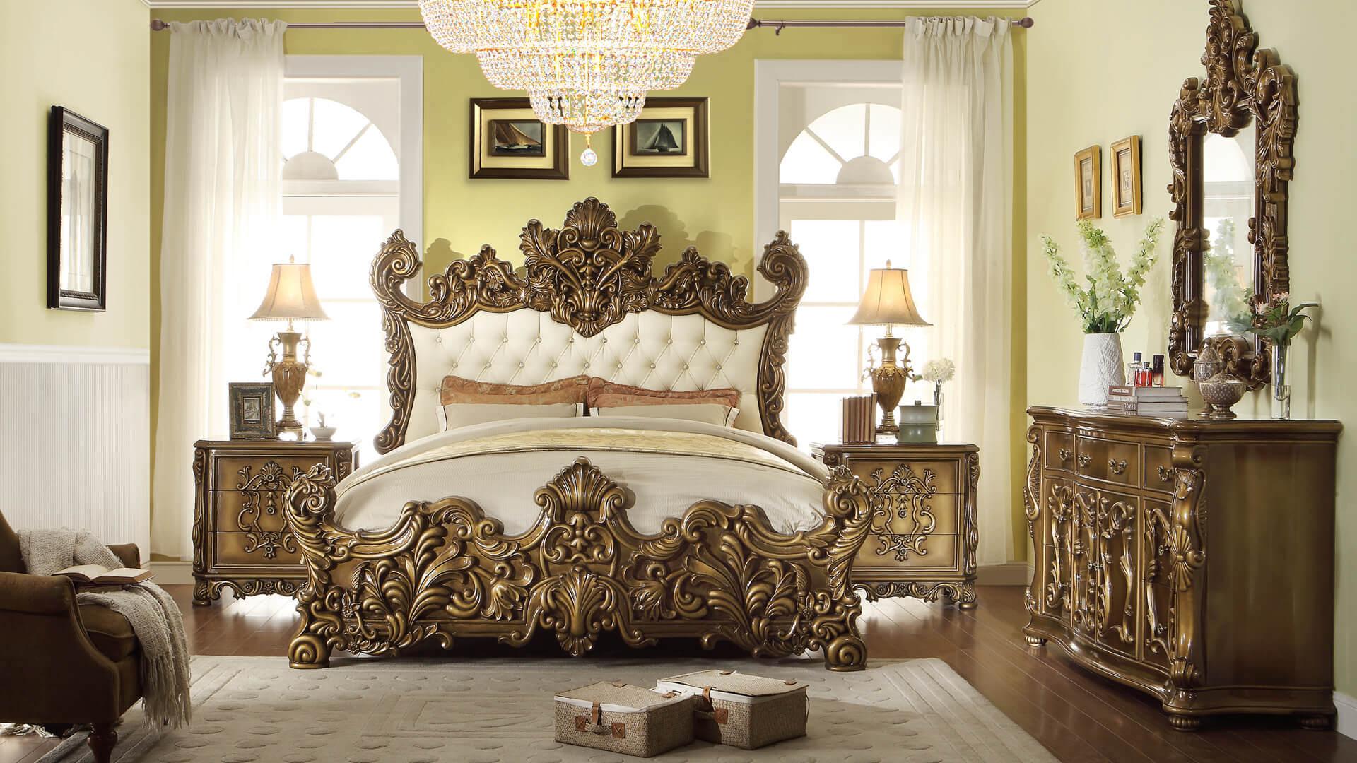 

                    
Homey Design Furniture HD-8008 – EK BED Panel Bed Gold/Beige Fabric Purchase 
