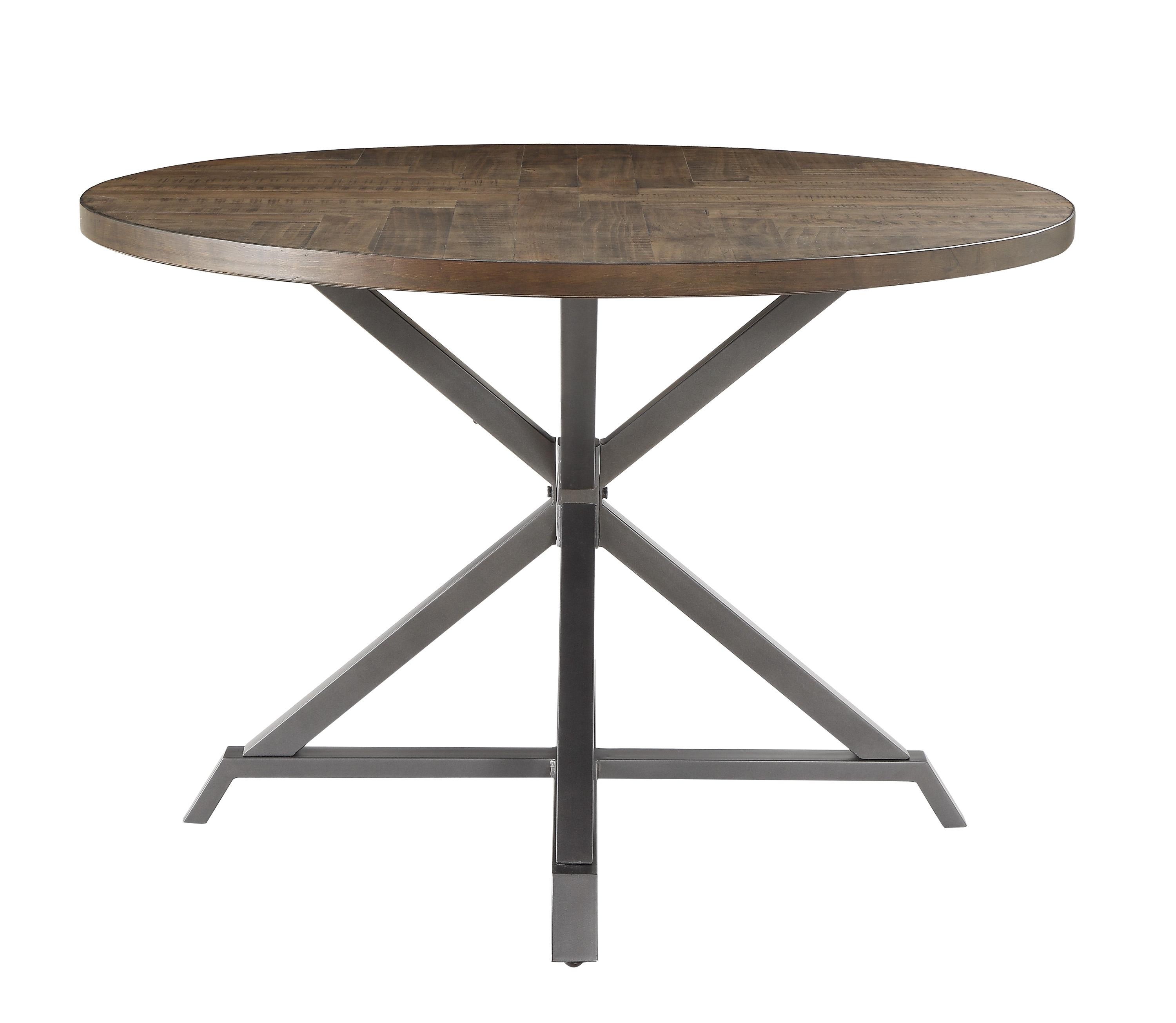 Rustic Dining Table 5606-45RD Fideo 5606-45RD in Brown 