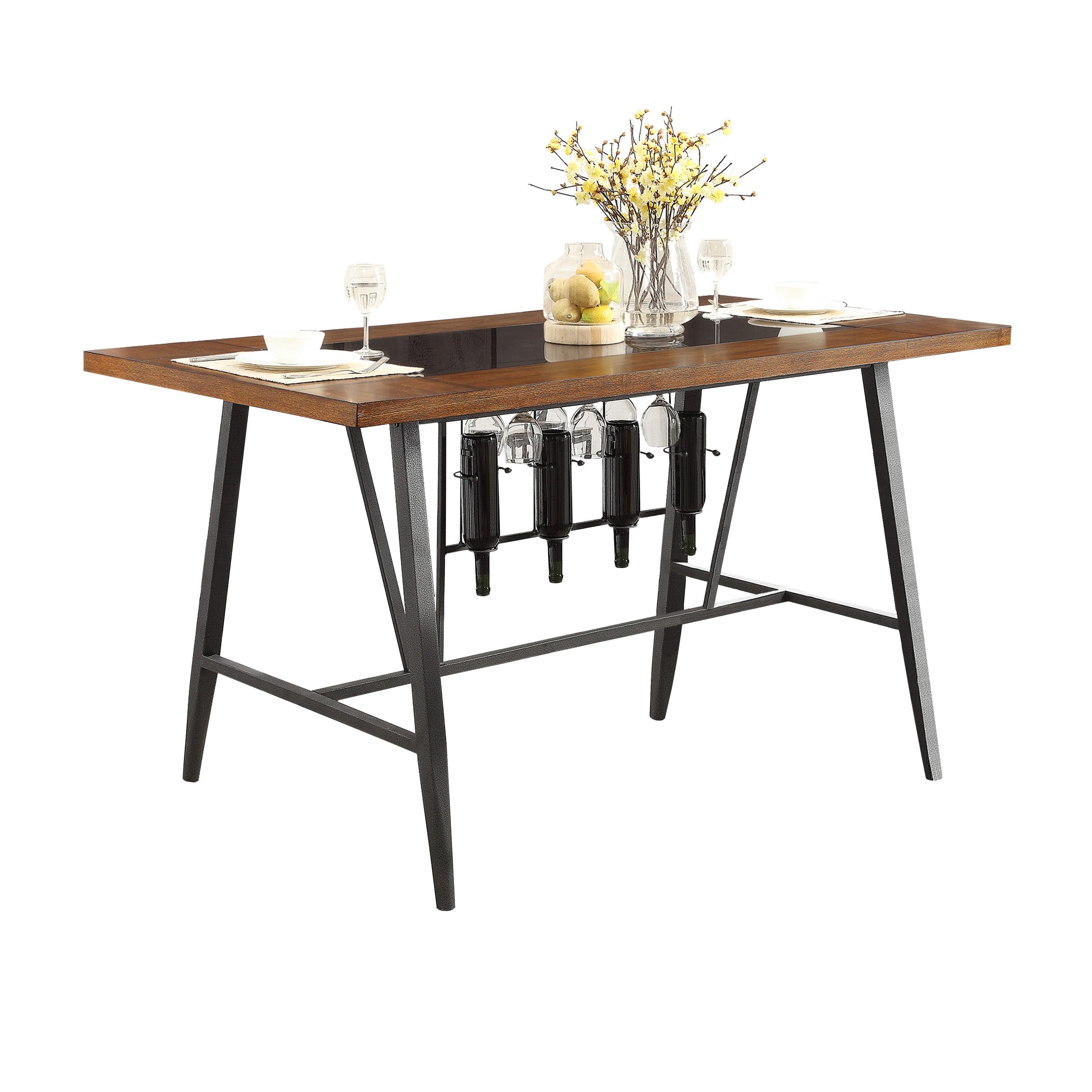 Rustic Counter Height Table 5489-36* Selbyville 5489-36* in Gunmetal, Light Cherry 