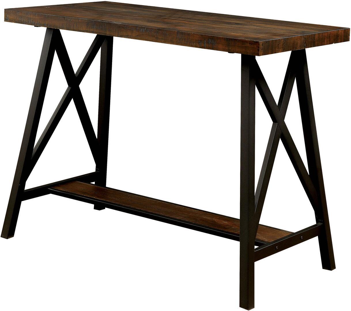 

    
Industrial Medium Oak & Black Solid Wood Counter Height Table Furniture of America CM3415PT Lainey
