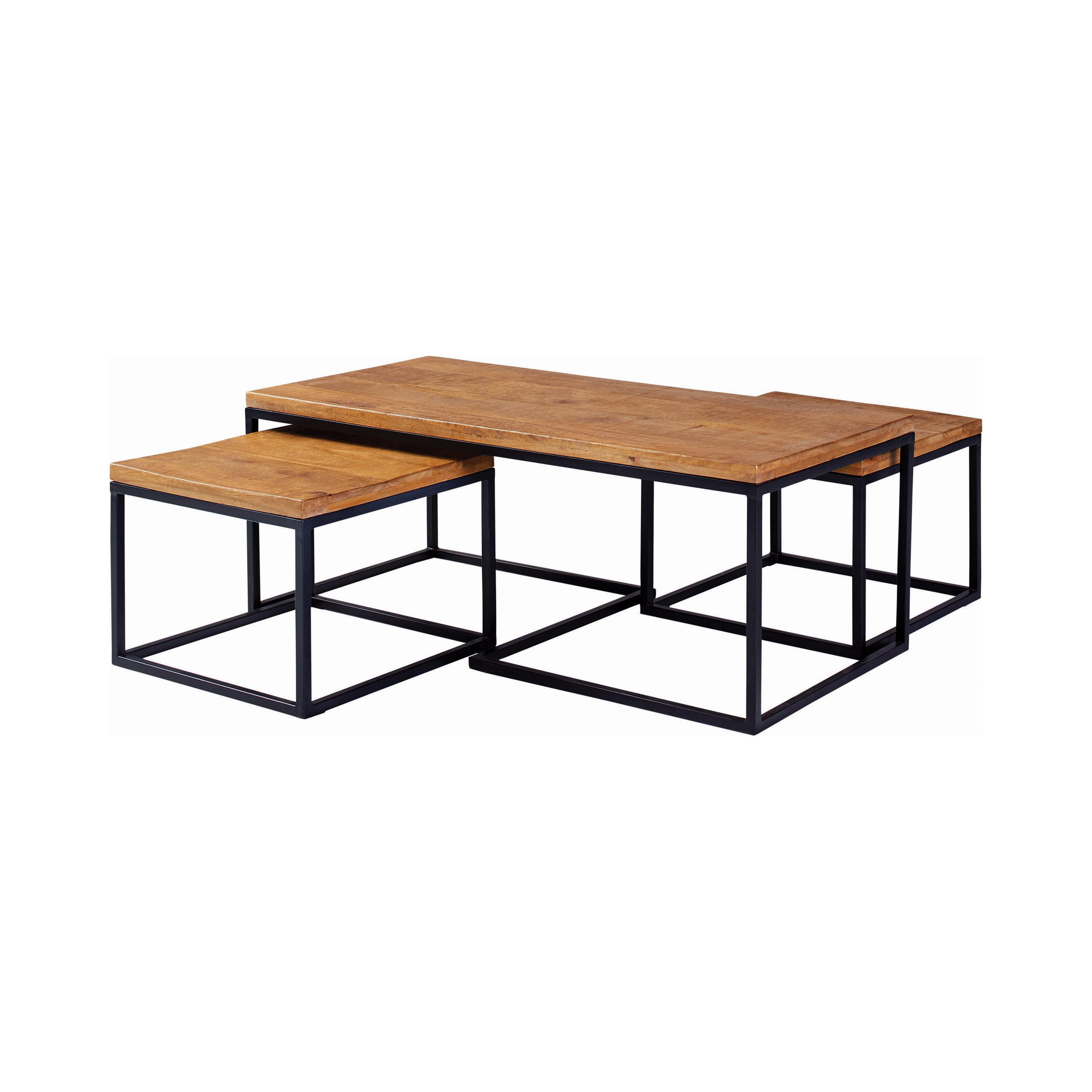 

    
Industrial Natural Solid Mango Wood Coffee Table Set 3pcs Coaster 731193
