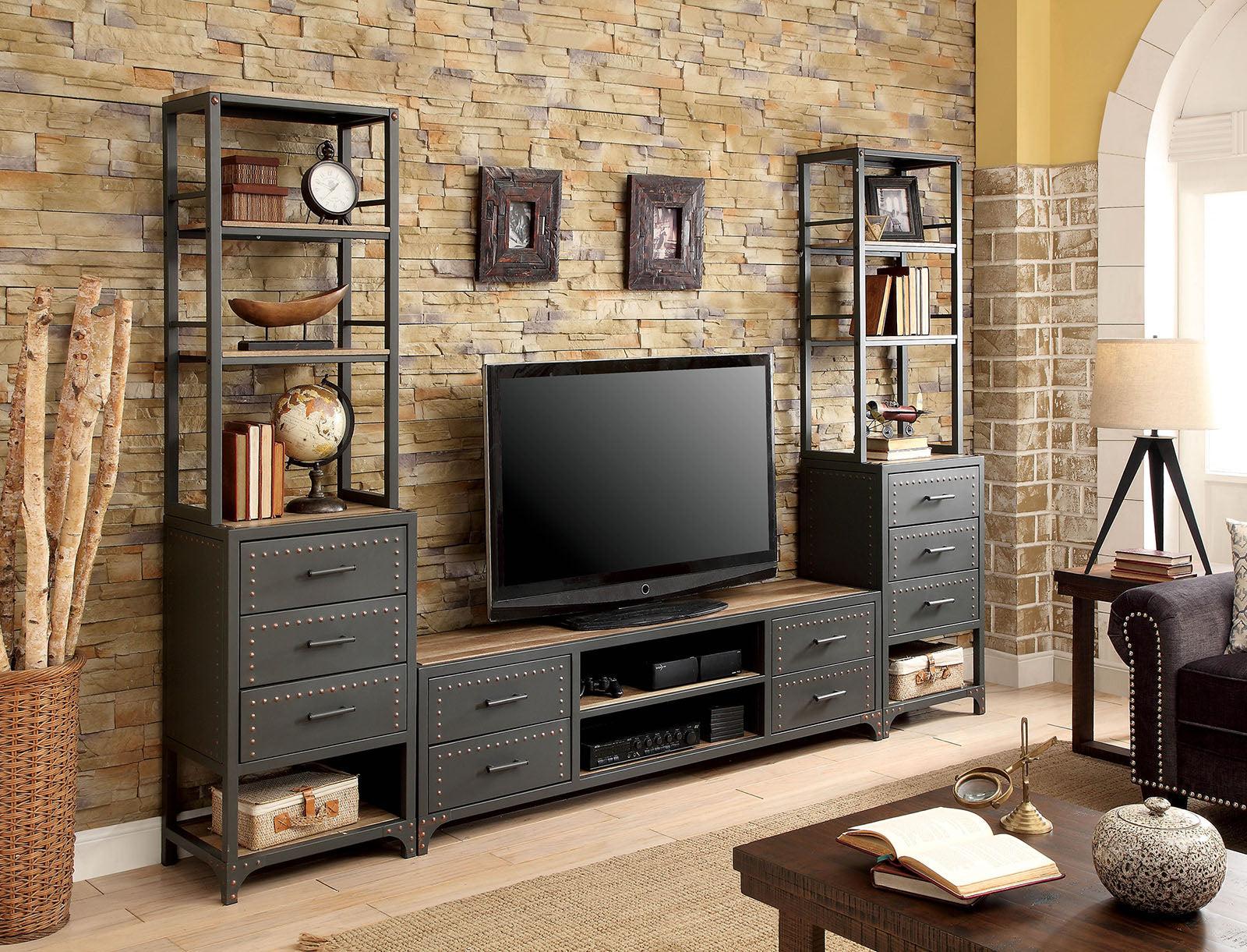 

    
Gray Metal Frame Entertainment Center GALWAY CM5904-TV FOA Industrial
