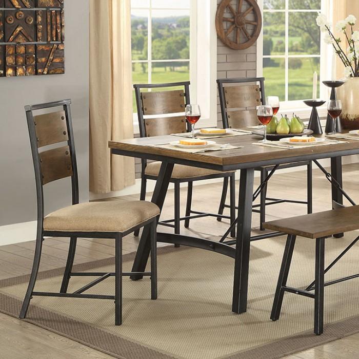

    
Industrial Weathered Gray/Black Solid Wood Dining Table Furniture of America Marybeth CM3572T
