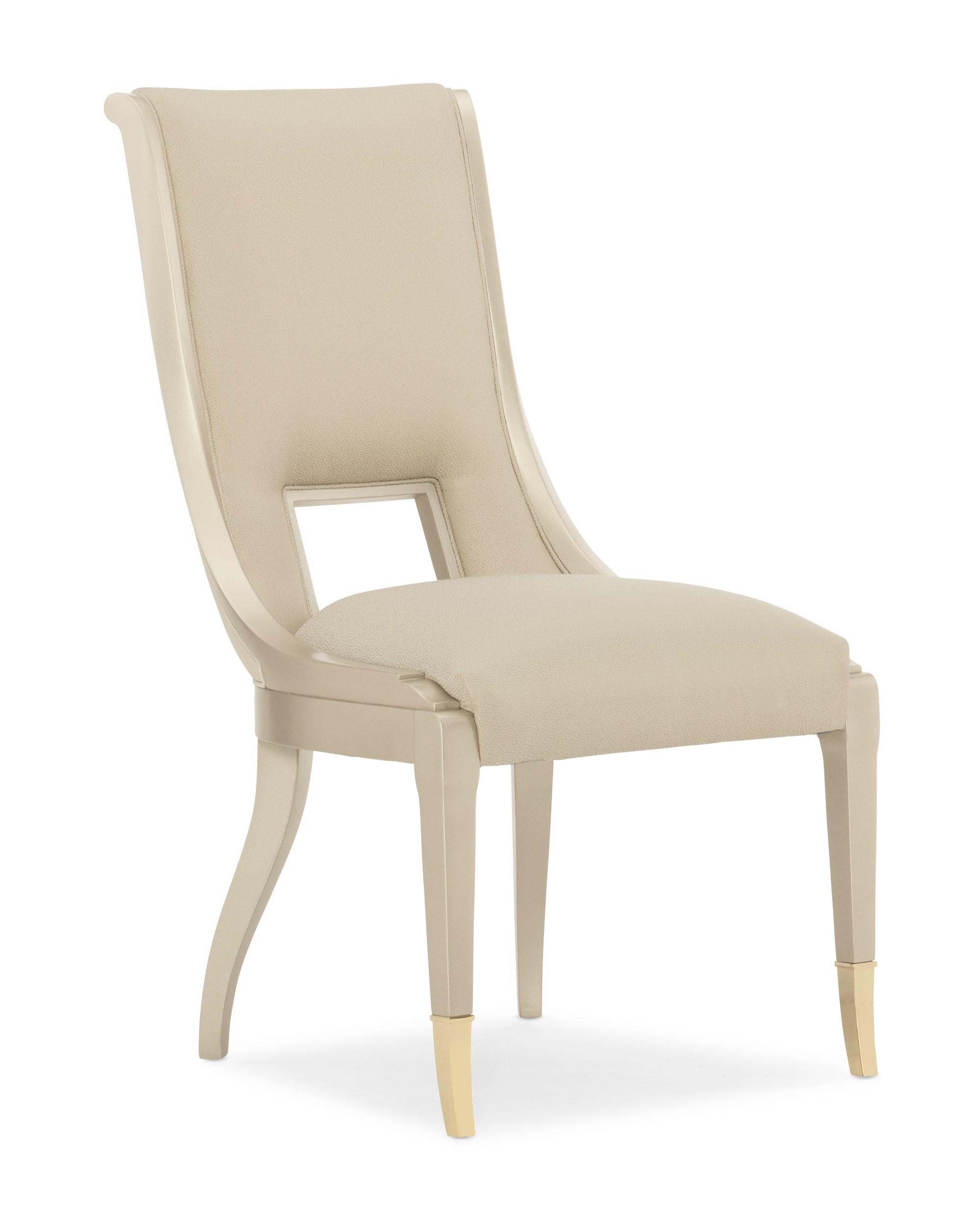 Contemporary Dining Chair Set IN GOOD TASTE DINING CHAIR CLA-019-284-Set-2 in Gold, Beige Fabric